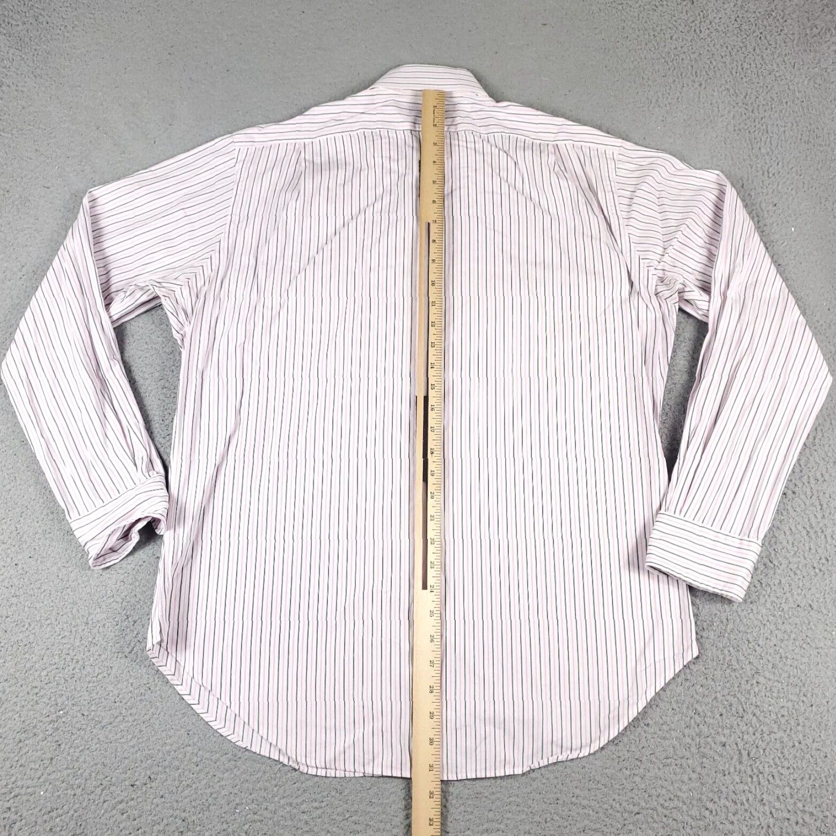 Ralph Lauren Ralph Lauren Shirt Mens 16 Pink White Striped Dress Button Up Long Sleeve Non-Iron Pockets 100% Cotton Casual Workwear Mens Size 42R - 6 Thumbnail