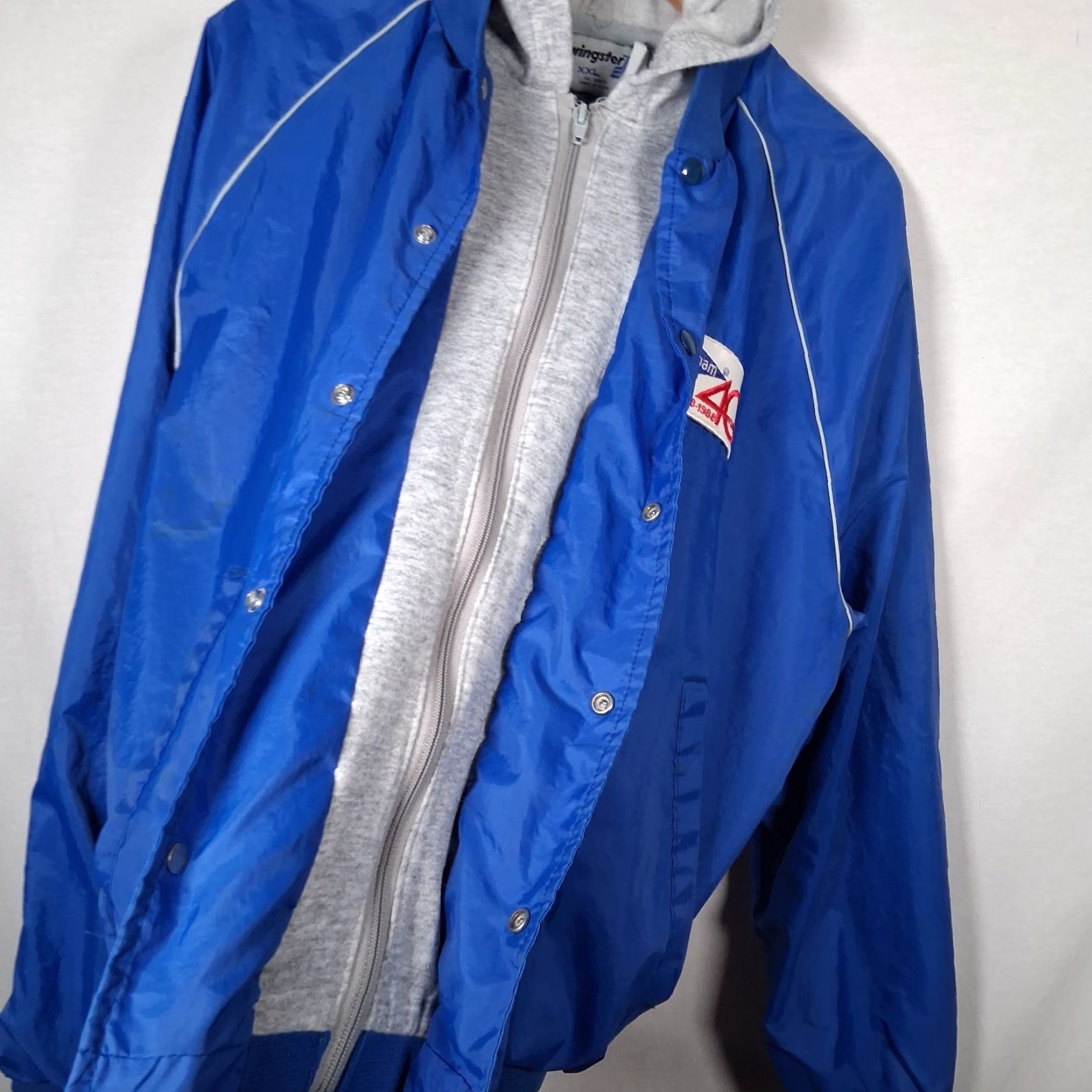 J Brand VINTAGE Swingster Jacket Bomber Jacket Workwear Blue XXL Men Nylon Softshell Solid Size US XXL / EU 58 / 5 - 4 Thumbnail