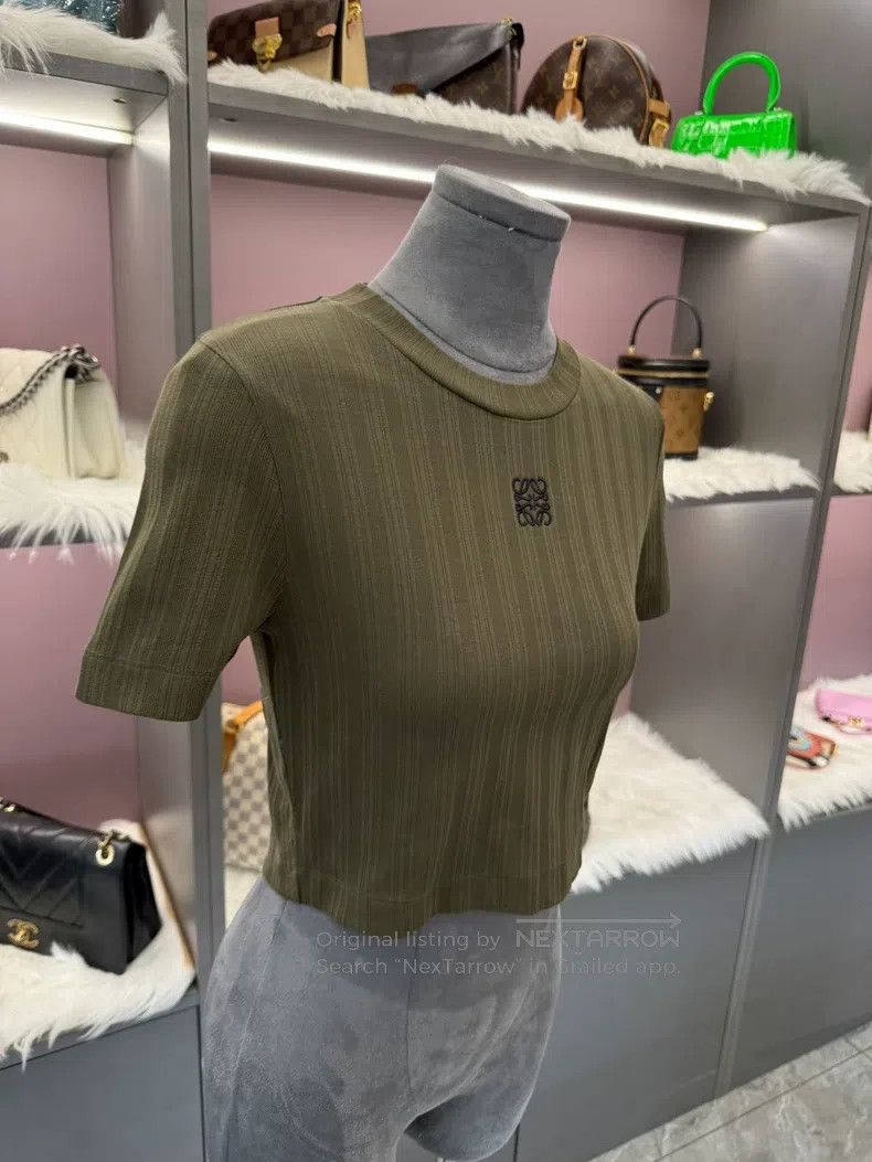 Loewe Loewe Small Logo Embroidered Short Knit Top Size L / US 10 / IT 46 - 4 Thumbnail