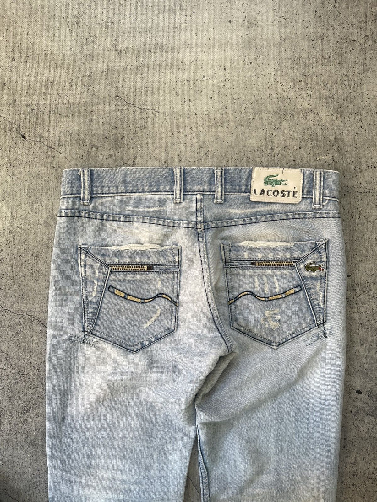 Lacoste × Vintage Crazy Vintage Y2K Baggy Lacoste Essential Denim Jeans Size US 33 - 2 Thumbnail