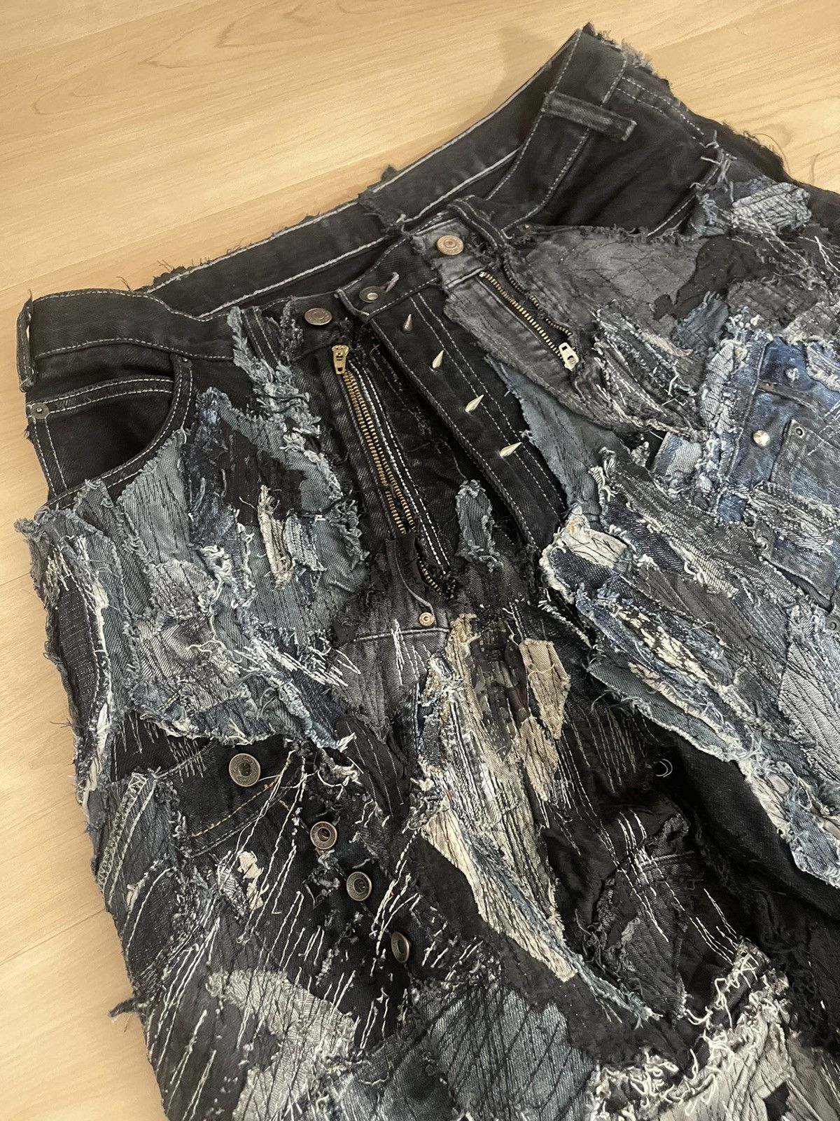 Other Masstak custom denim patchwork jeans Size US 34 / EU 50 - 3 Thumbnail