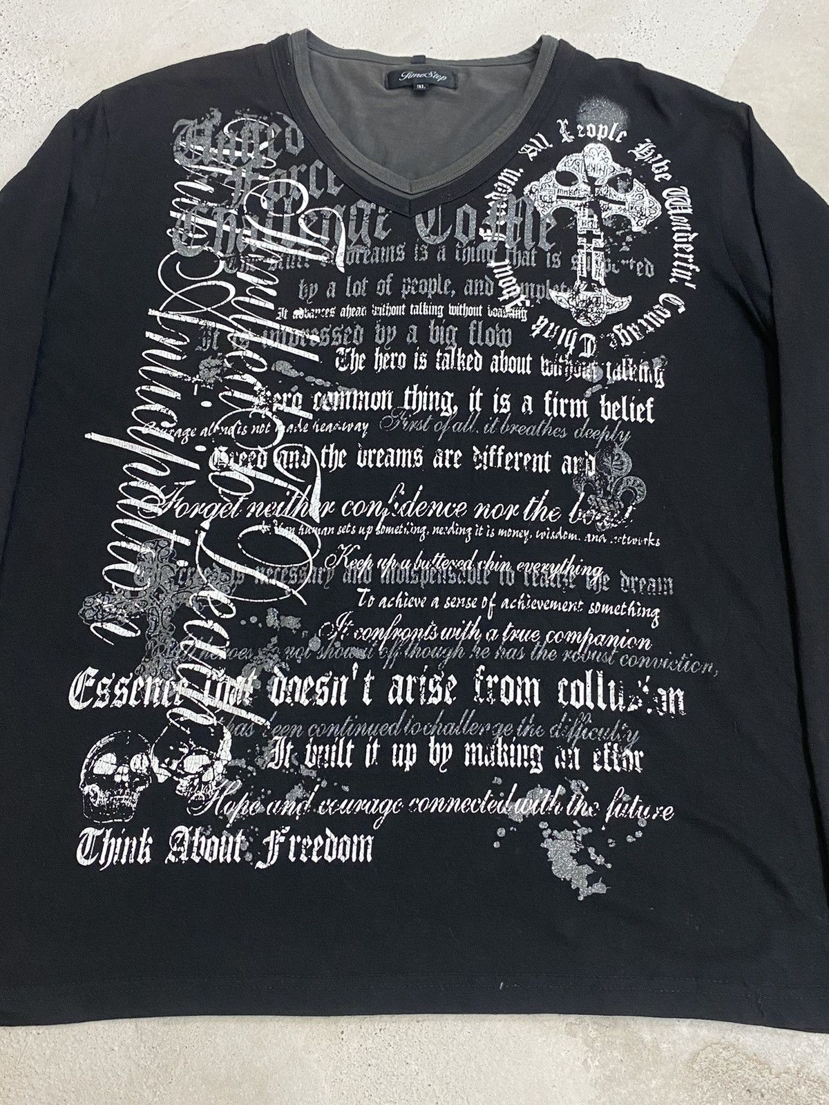 Japanese Brand Time Steps Japan Poem Cross Religion Think About Freedom Size US XL / EU 56 / 4 - 2 Thumbnail