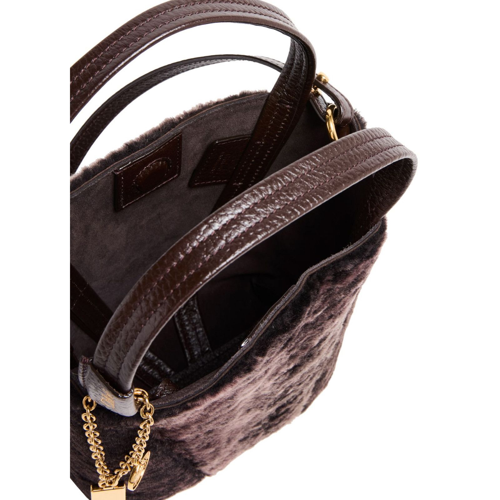 Chloe Chloe Spin Brown Shearling Tote Bag New & Authentic Size ONE SIZE - 4 Thumbnail