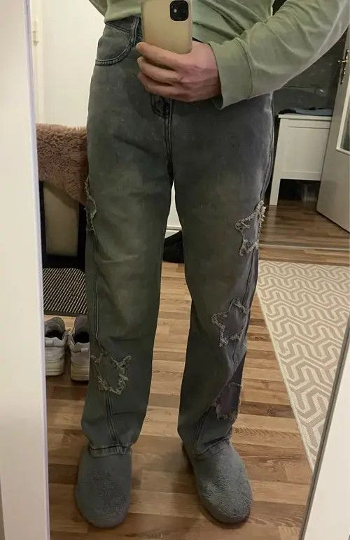 Japanese Brand Chiaki x Kita Y2K Star Embroidery Denim Pant Size US 34 / EU 50 - 6 Thumbnail