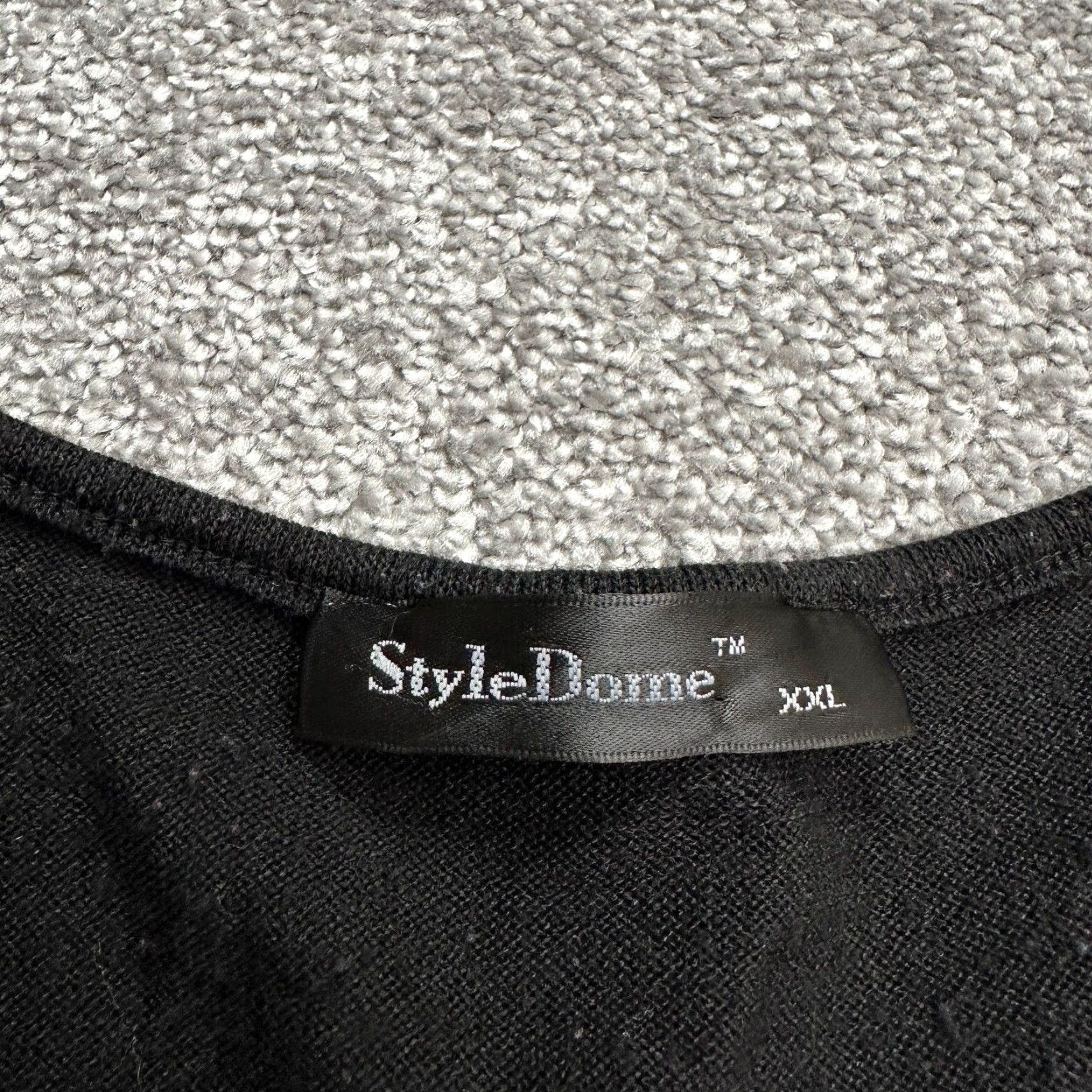 Vintage Style Dome Shift Dress Womens XXL Black V-Neck Knit Sweater Dress Long Sleeve Casual Size XXL / US 16-18 / IT 52-54 - 6 Thumbnail