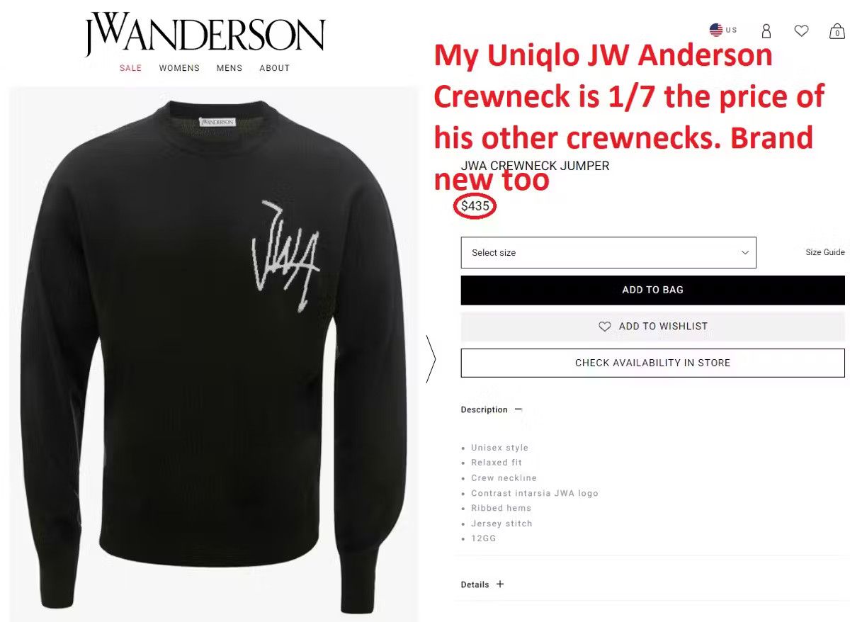JW Anderson × Uniqlo Small JW Anderson Sweatshirt Navy Coat of Arms Crest Shirt Size US S / EU 44-46 / 1 - 4 Thumbnail