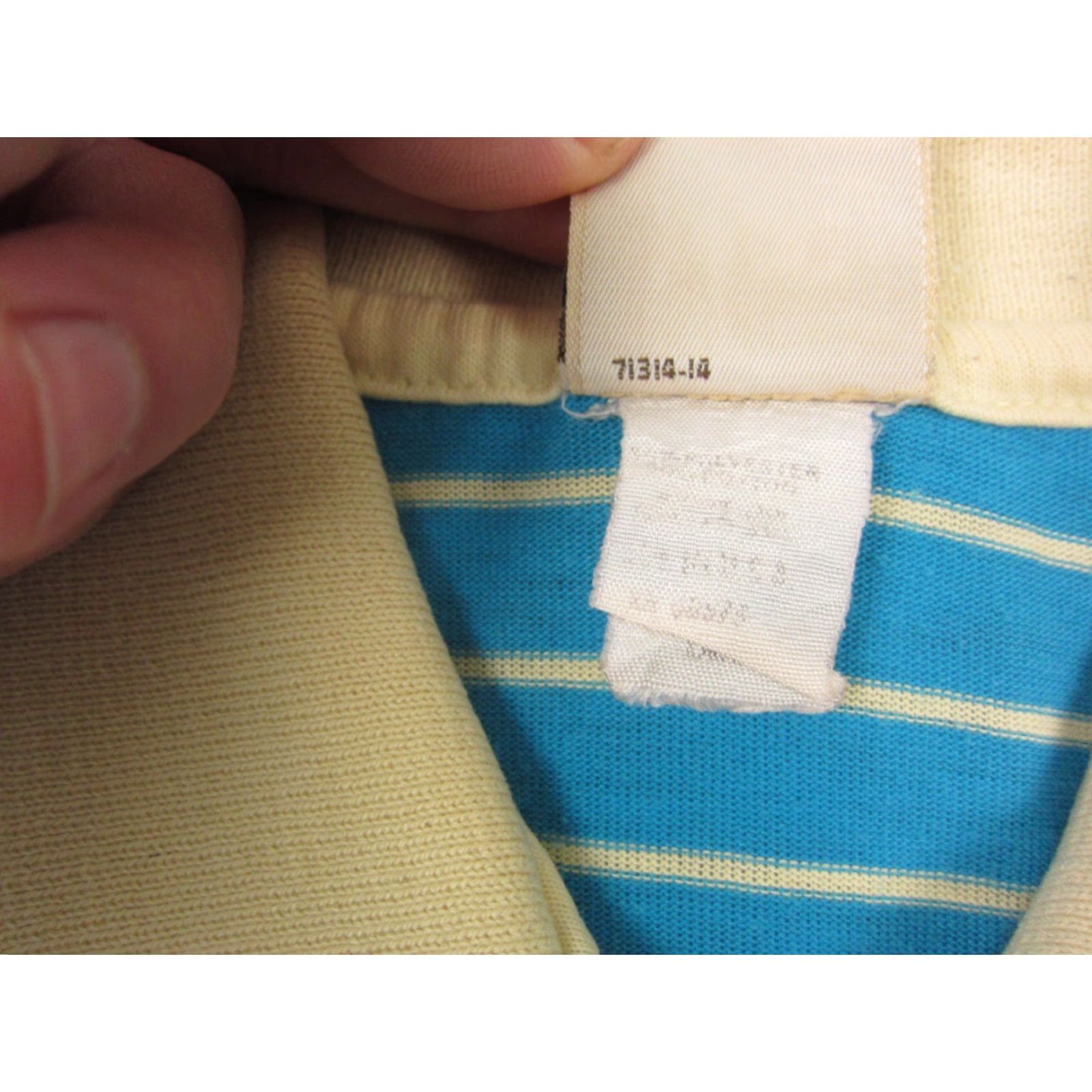 Lee VINTAGE LEE Polo Shirt Womens Large Blue Striped Made in USA Golf 70s 60s Size L / US 10 / IT 46 - 6 Thumbnail