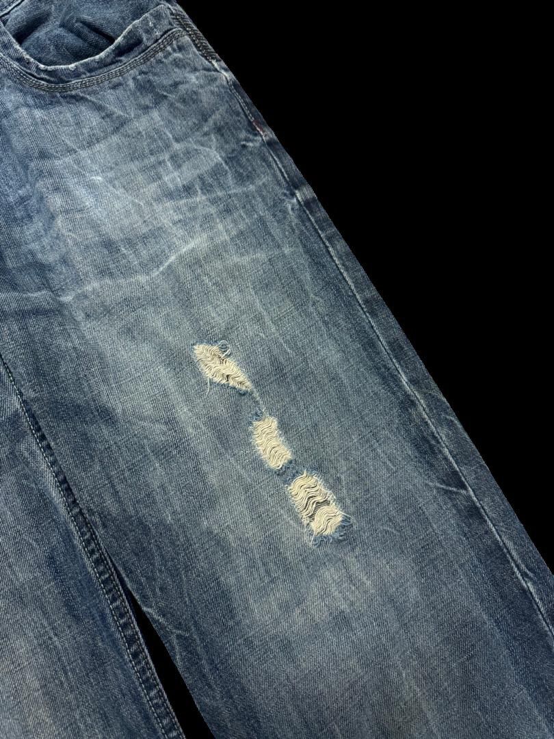 Japanese Brand Insane Aeropostale Mudwash Distressed Ripped Straight Leg Size US 33 - 8 Thumbnail