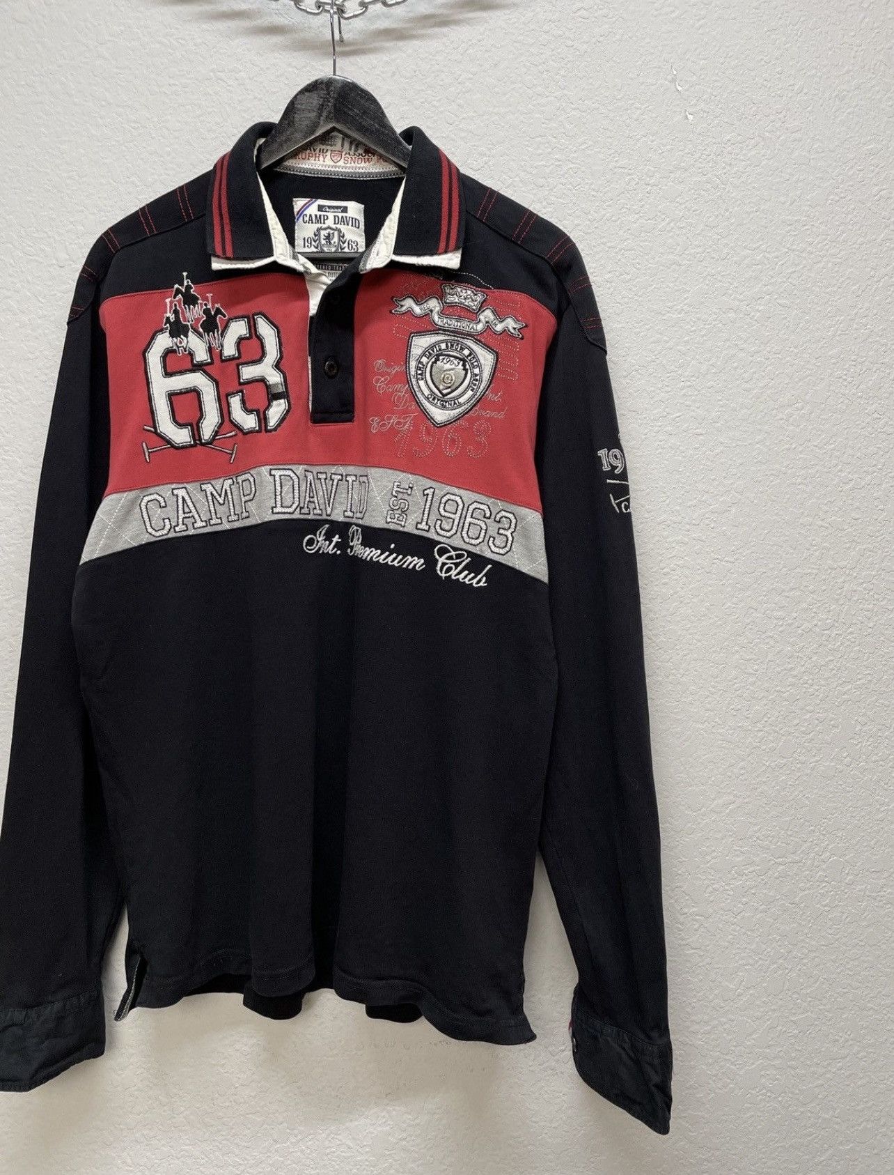 Polo Ralph Lauren Vintage Camp David Like Polo Ralph Lauren Rugby Long Sleeve Size US L / EU 52-54 / 3 - 6 Thumbnail