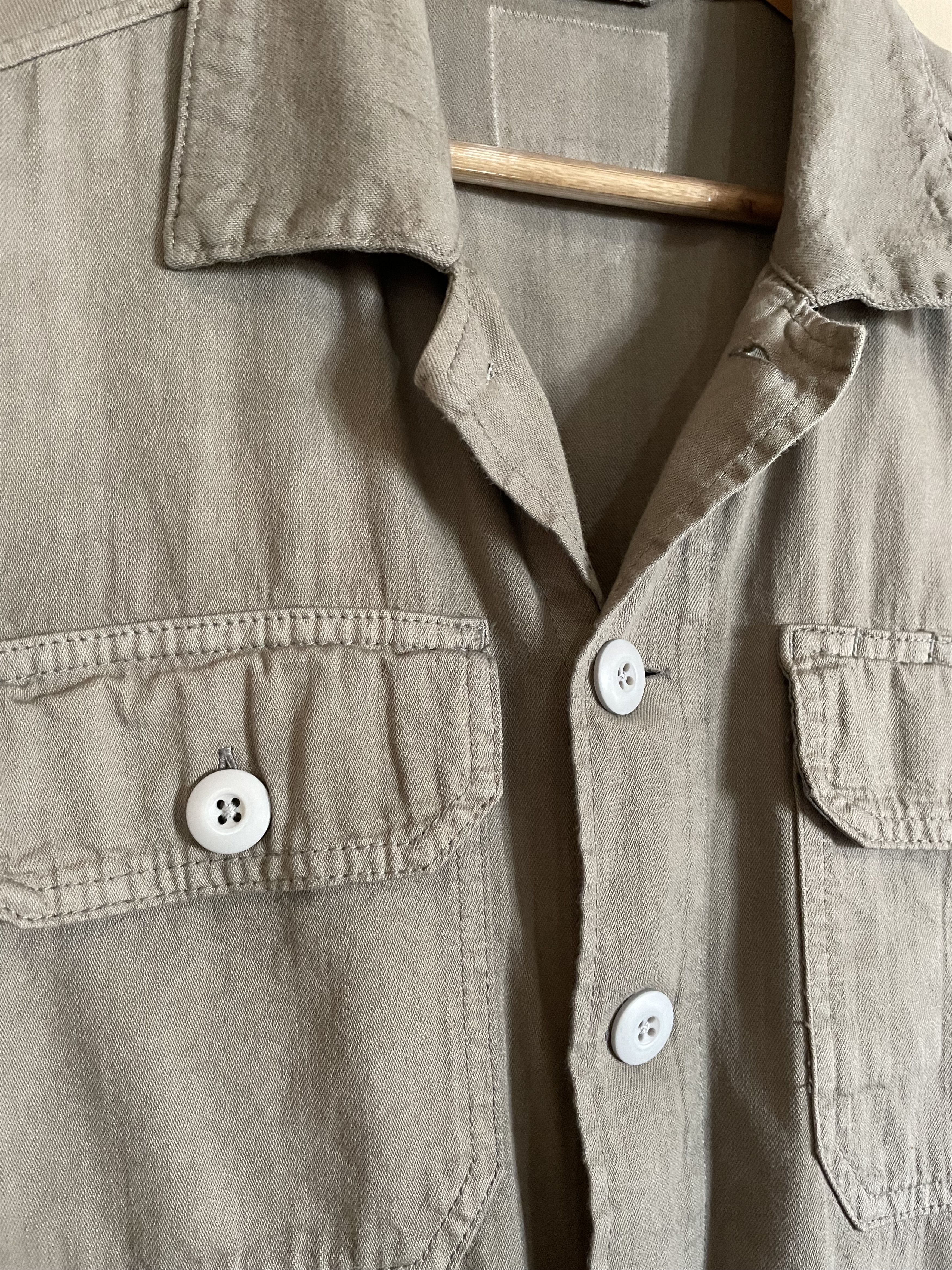 Lucky Brand Lucky Brand Gray Taupe Cotton Overshirt, Men's Large Size US L / EU 52-54 / 3 - 2 Thumbnail