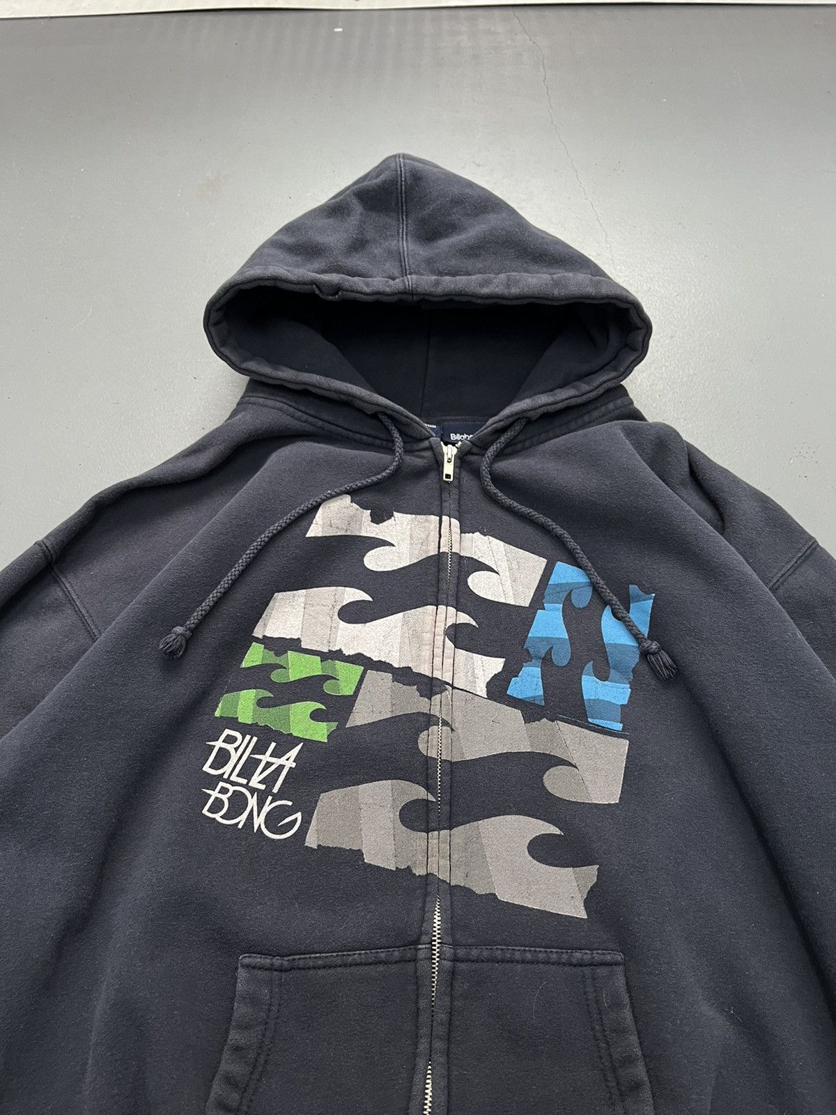 Billabong × Vintage Vintage Y2K Billabong surfer boxy big logo zip up hoodie Size US XL / EU 56 / 4 - 4 Thumbnail