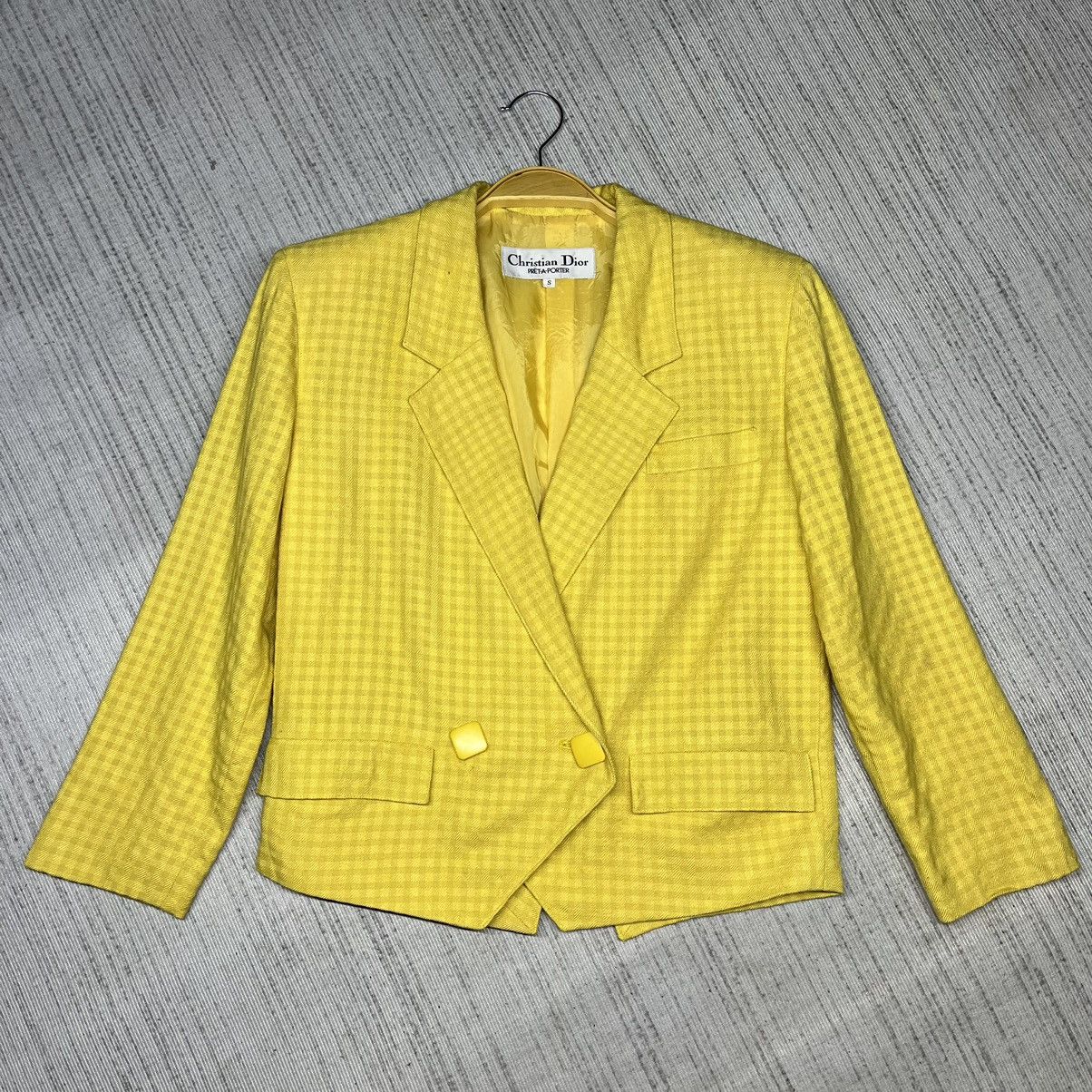 Christian Dior Monsieur A39 Vintage Christian Dior Pret-A-Porter Yellow Blazer Size US S / EU 44-46 / 1 - 1 Thumbnail