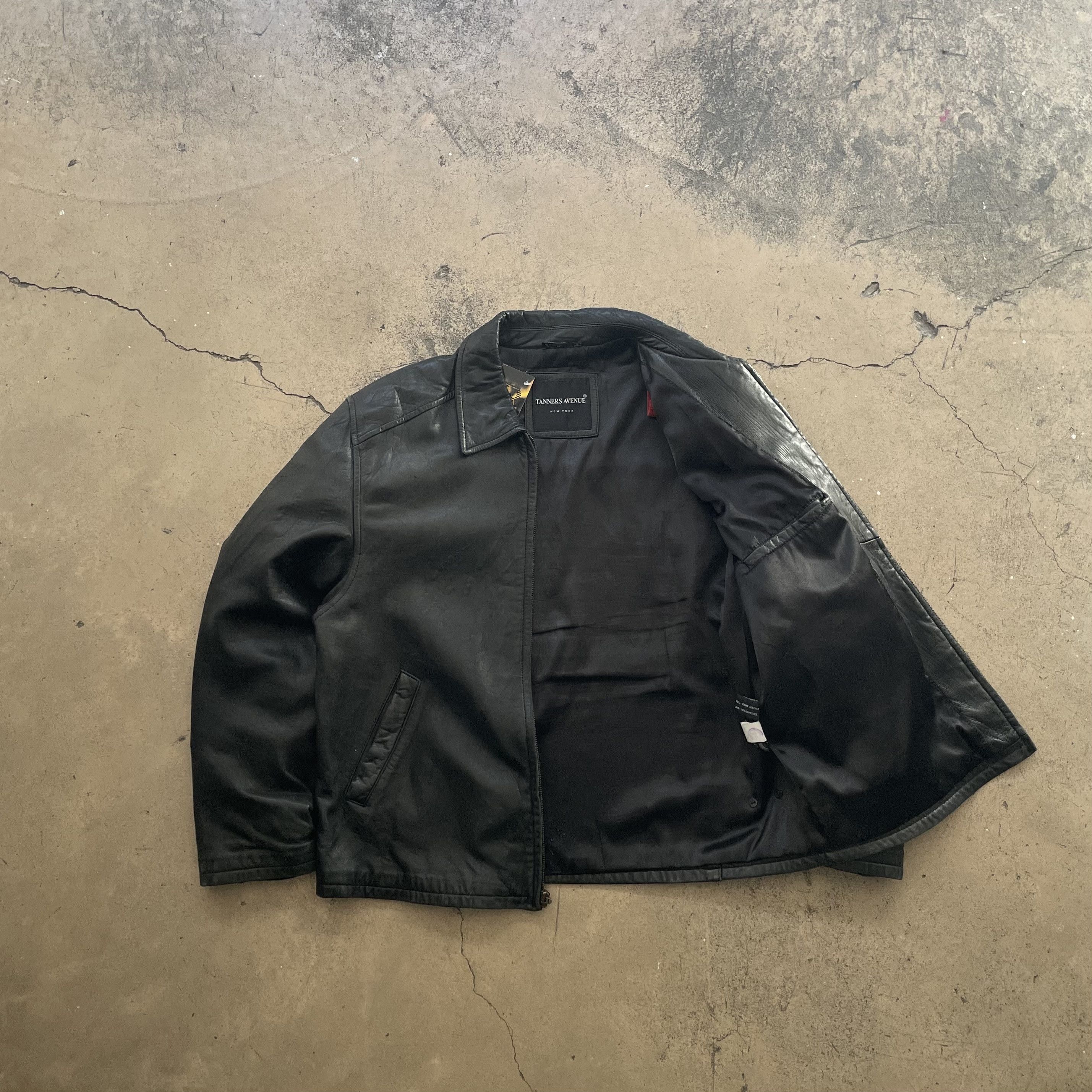 vintage 90s/80s genuine leather work jacket made in korea