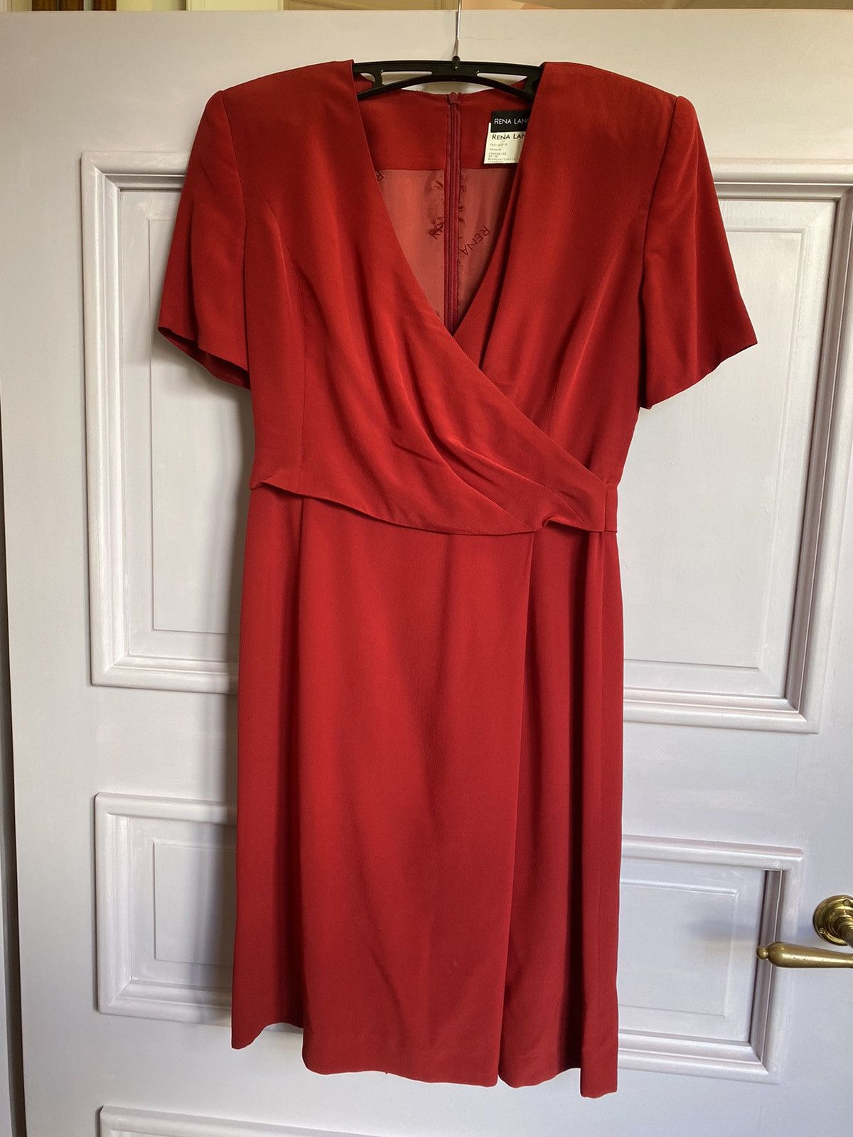 image of Vintage Rena Lange Dress in Red, Women's (Size Small)