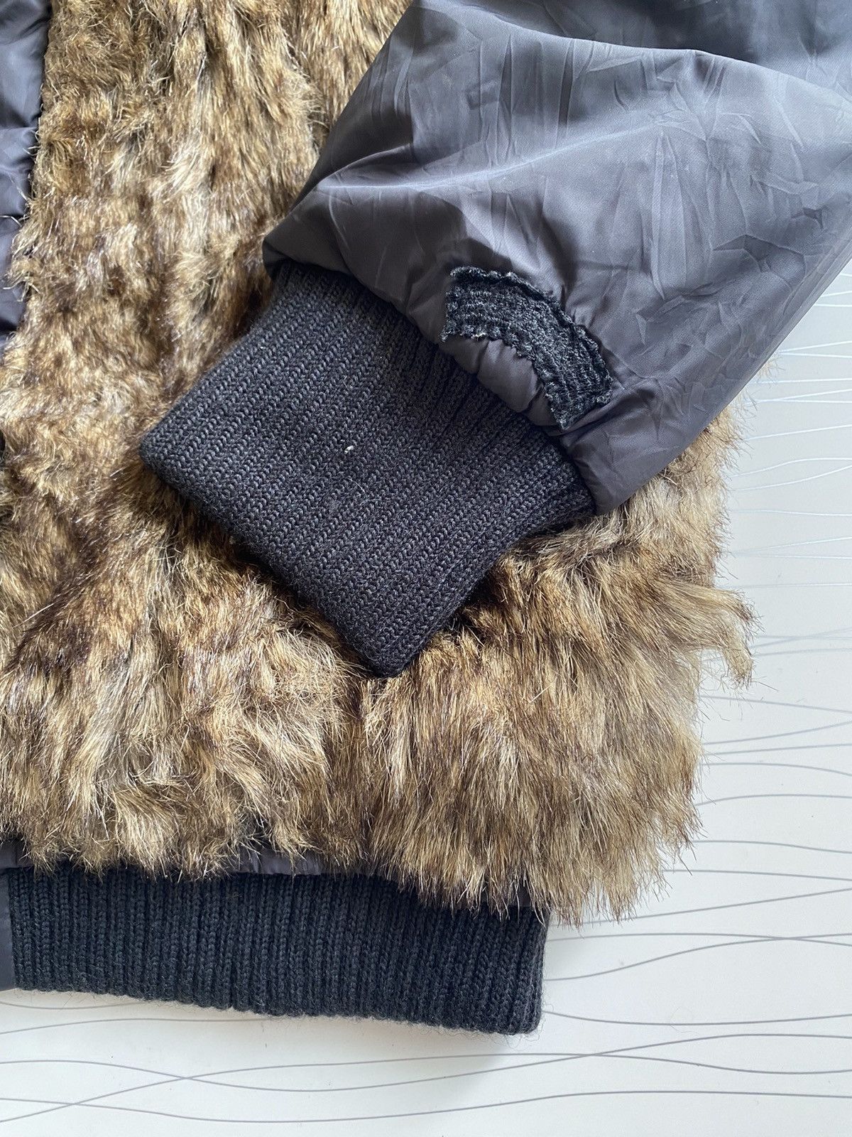 Diesel × Le Grande Bleu (L.G.B.) 2000s DIESEL FAUX FUR BOMBER Y2K JACKET Size US XXS / EU 40 - 5 Thumbnail