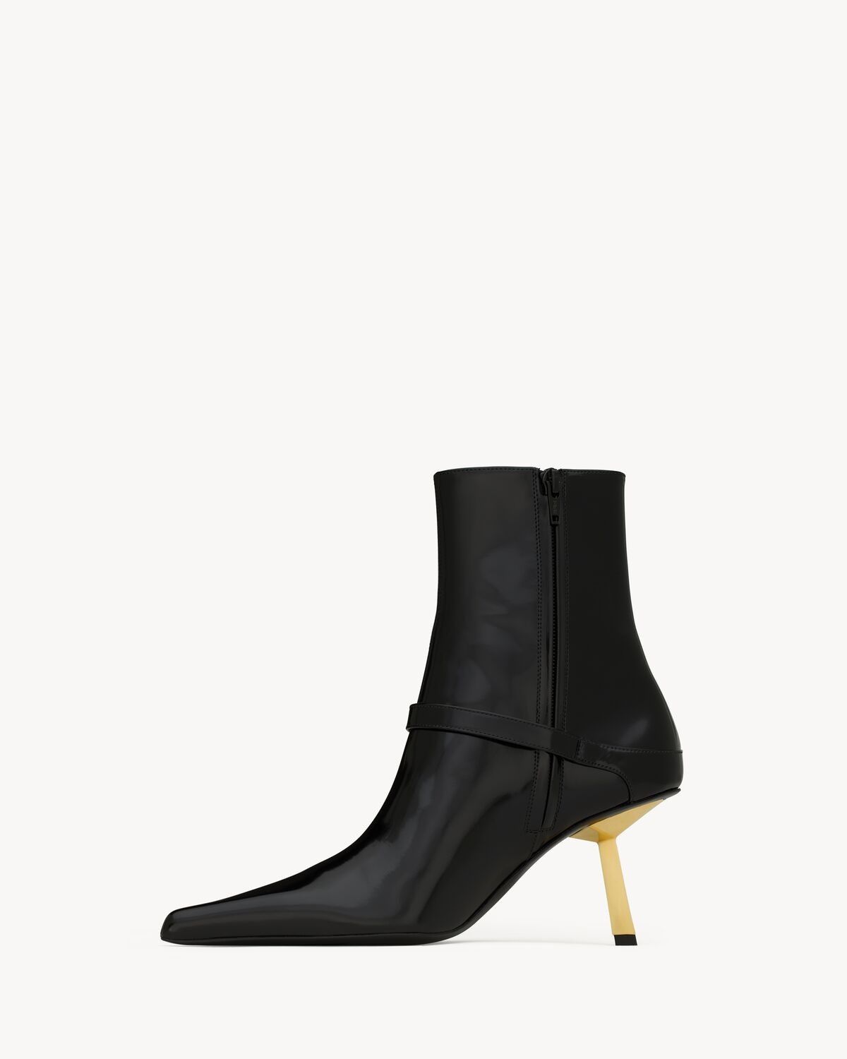 Saint Laurent Paris o1s1wg111225 806645 Lee Booties in Glazed Leather in Black Size US 7 / IT 37 - 4 Thumbnail