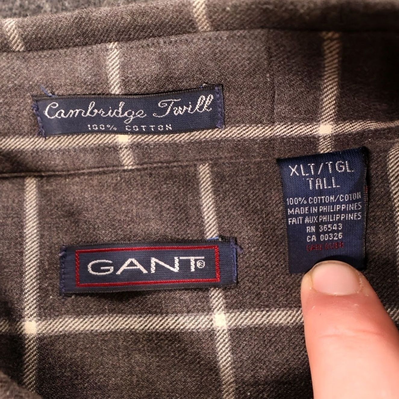 Gant Gant Shirt Mens XLT Brown Cambridge Twill Plaid Long Sleeve Button Down Size US XL / EU 56 / 4 - 7 Thumbnail