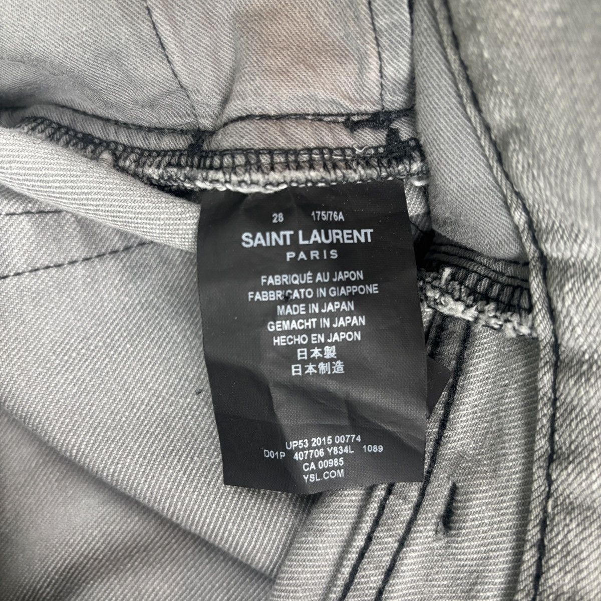 Saint Laurent Paris Saint Laurent Paris by Hedi Slimane Marble-Wash Denim Size US 28 / EU 44 - 4 Thumbnail