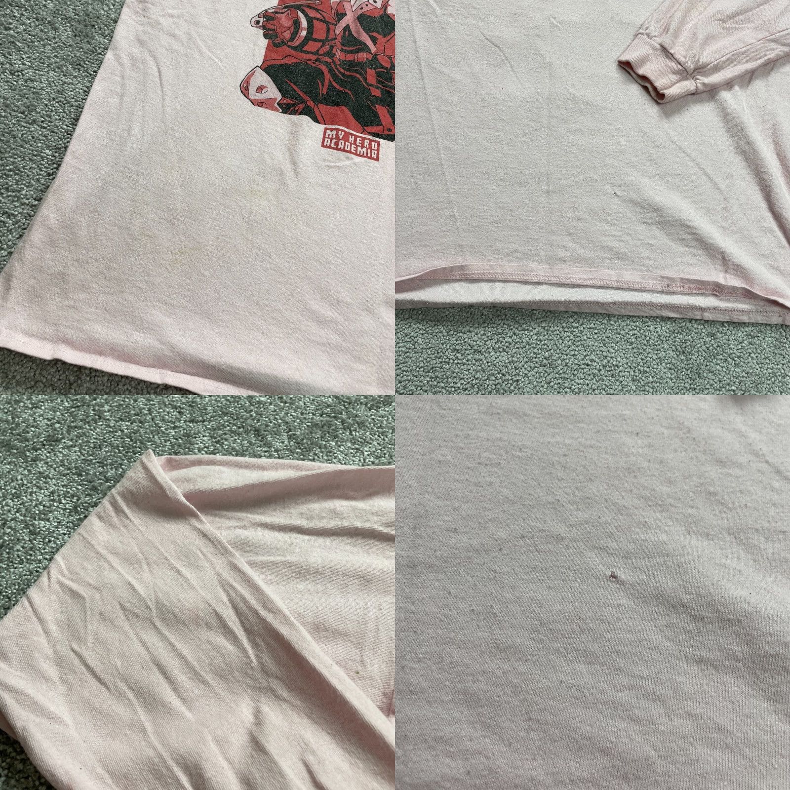 Pinko My Hero Academia Graphic Tee T-Shirt Mens XL Pink Long Sleeve Anime Katsuki Top Size US XL / EU 56 / 4 - 8 Thumbnail