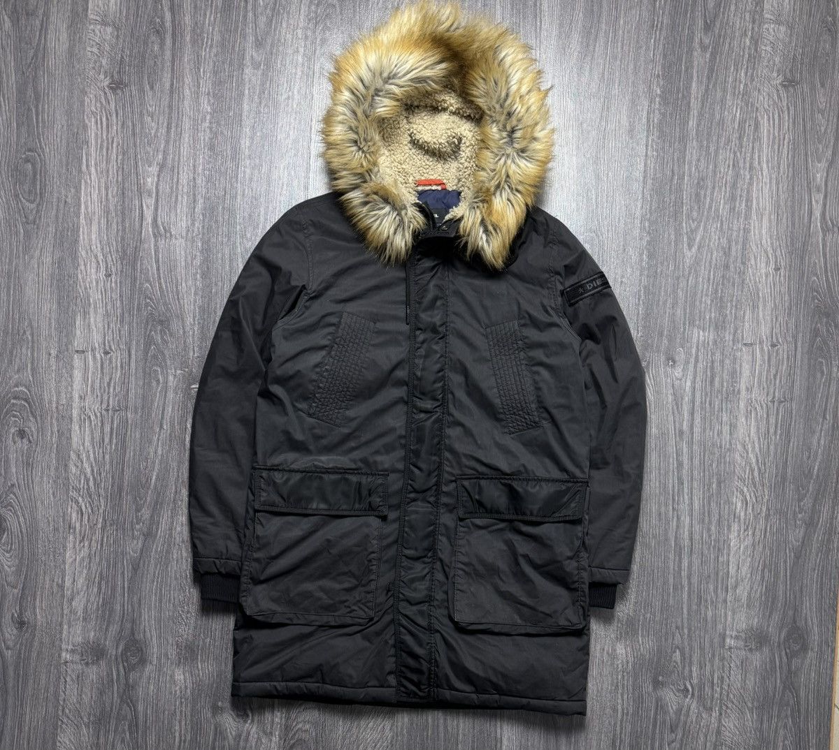 Diesel × Vintage Diesel Zip Fur Hoodie Parka Ifsixwasnine Lgb Style Size US L / EU 52-54 / 3 - 1 Thumbnail