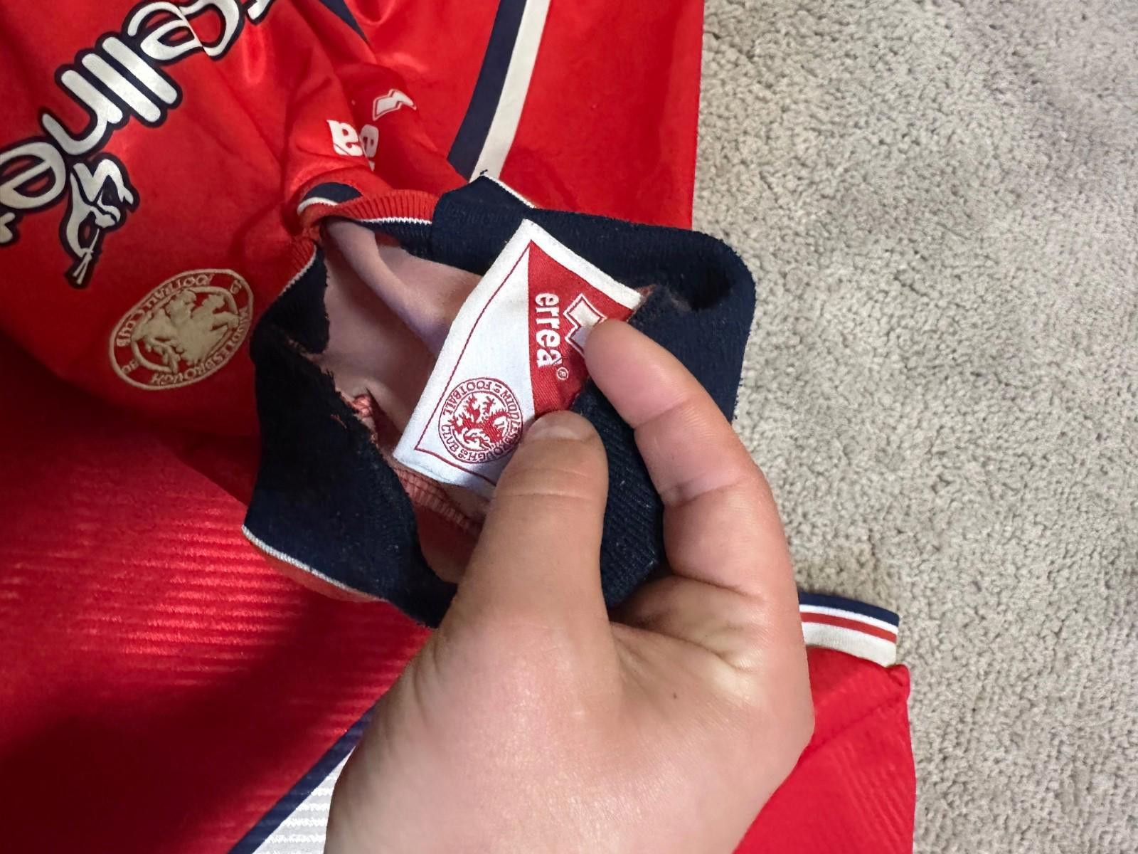 Errea Middlesbrough football shirt 1997 Soccer Errea Jersey Boy 36 Size US XXS / EU 40 - 5 Thumbnail