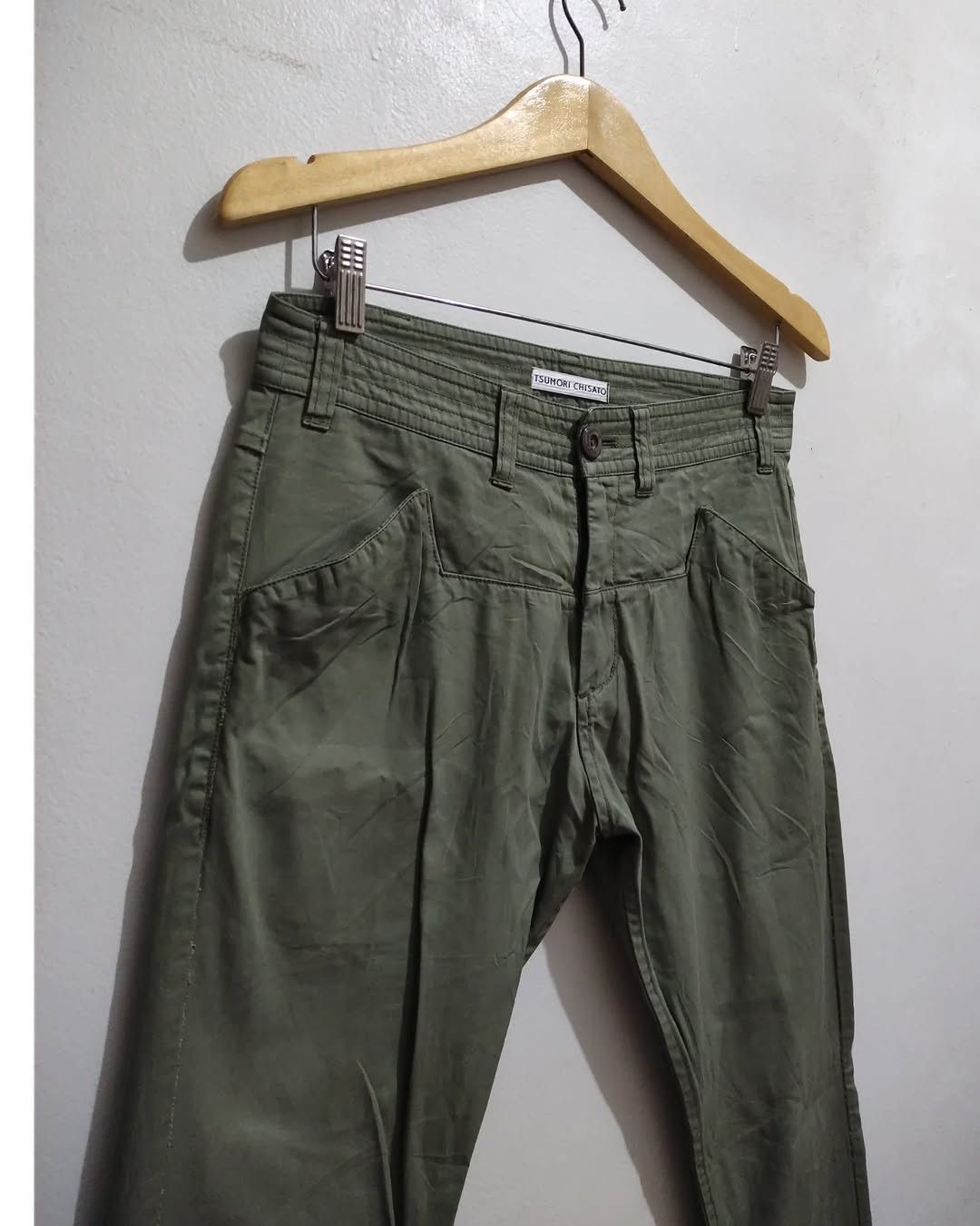 Issey Miyake Tsumori Chisato Green Utility Pants Curved Pockets Pants Size 30" / US 8 / IT 44 - 10 Thumbnail