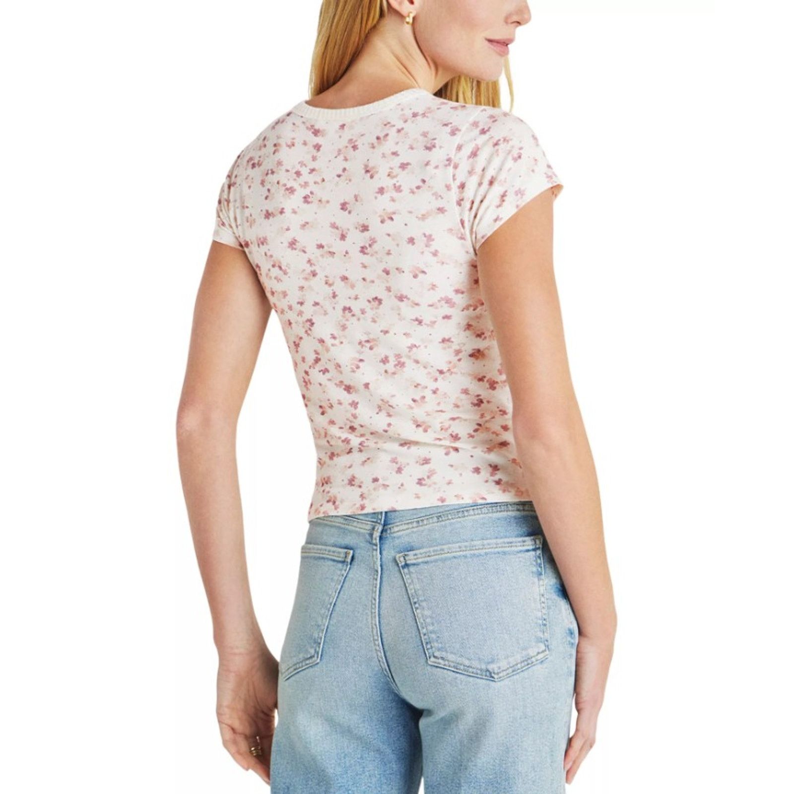 Splendid Splendid Women Linen/Viscose Knit Floral Short Sleeve Tee S Size S / US 4 / IT 40 - 3 Thumbnail
