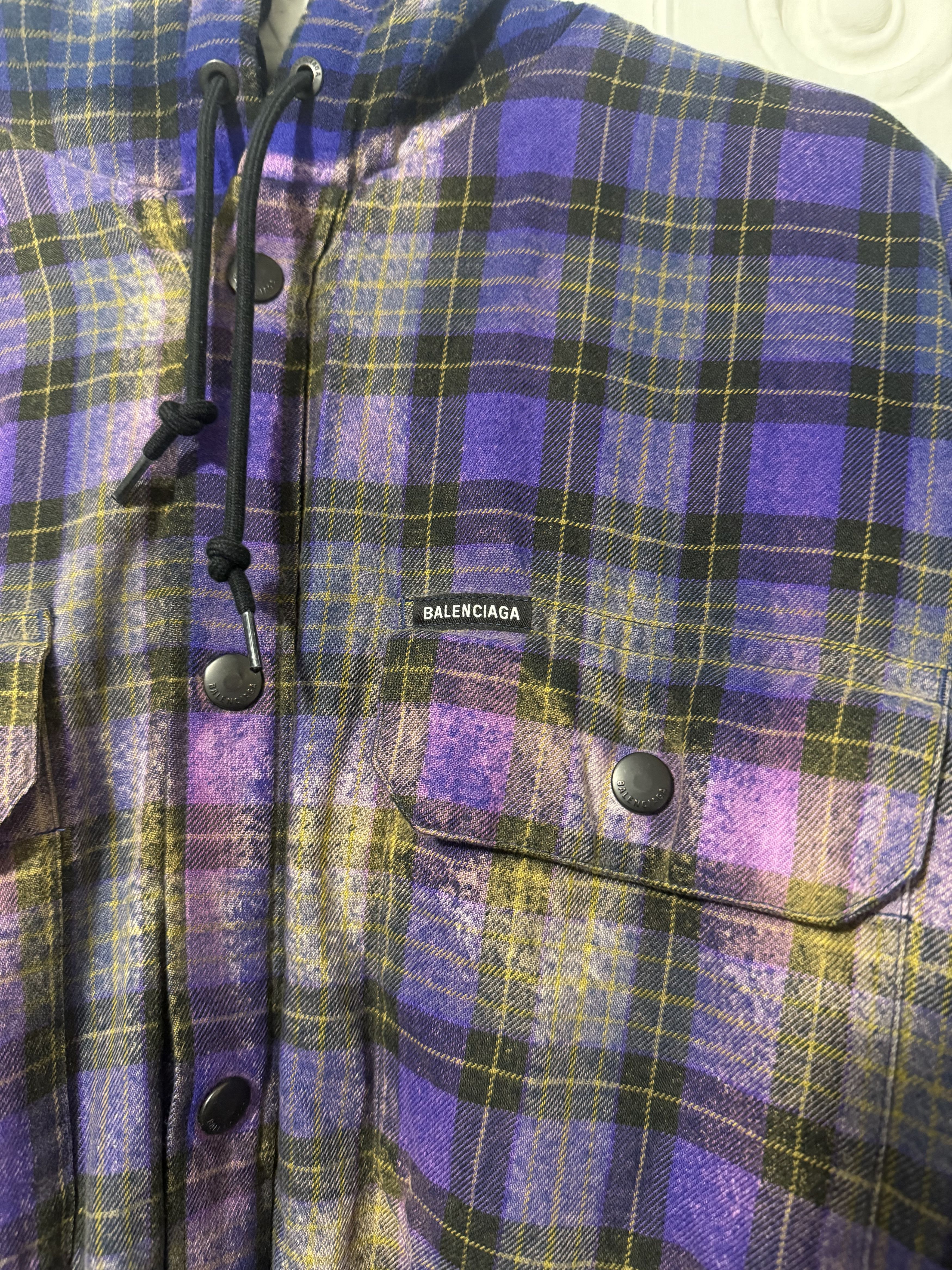 Balenciaga Balenciaga Bleached Flannel Jacket Size US S / EU 44-46 / 1 - 3 Thumbnail