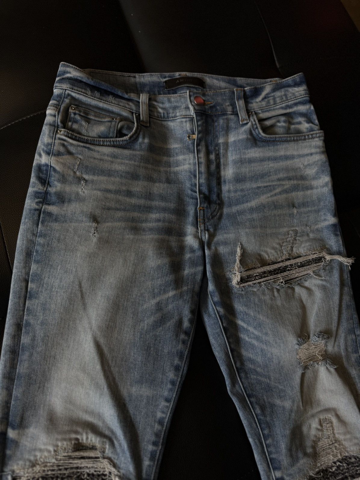 Amiri Amiri Blue Jeans Black Bandanna Patch Size 31 Flawless 🧼 Size US 31 - 6 Thumbnail