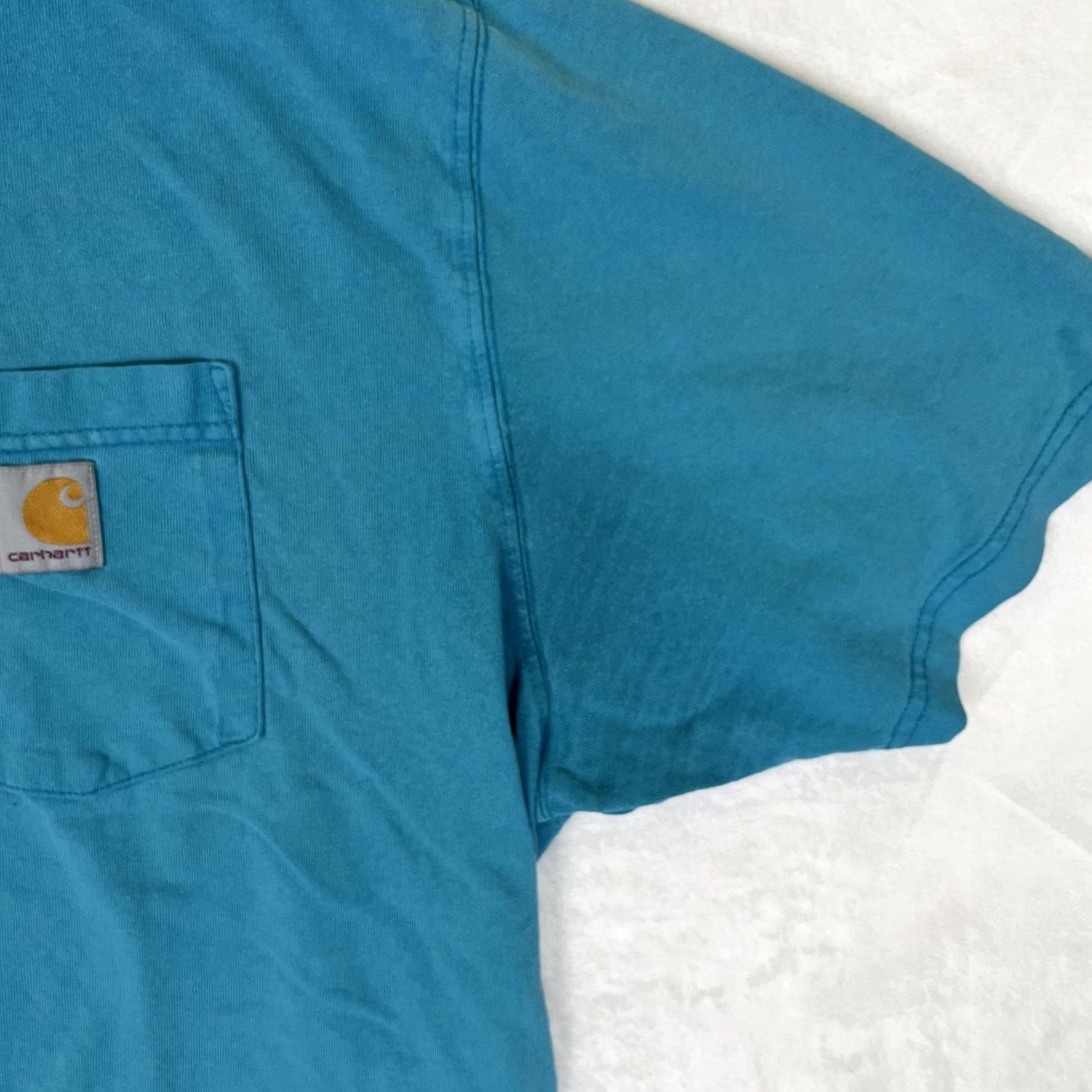 Carhartt VINTAGE Carhartt T-Shirt Pocket Tee 90s K87 Blue XL Tall Men Mens Short Sleeve Crew Neck Shirt Size US XL / EU 56 / 4 - 3 Thumbnail