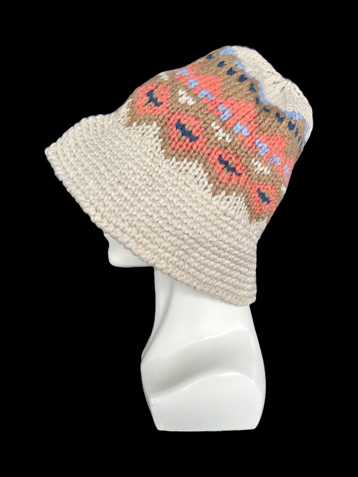 Japanese Brand × Kapital × Vintage Crochet Knitted handmade big Bucket Hats Rare☠️☠️ Size ONE SIZE - 2 Thumbnail