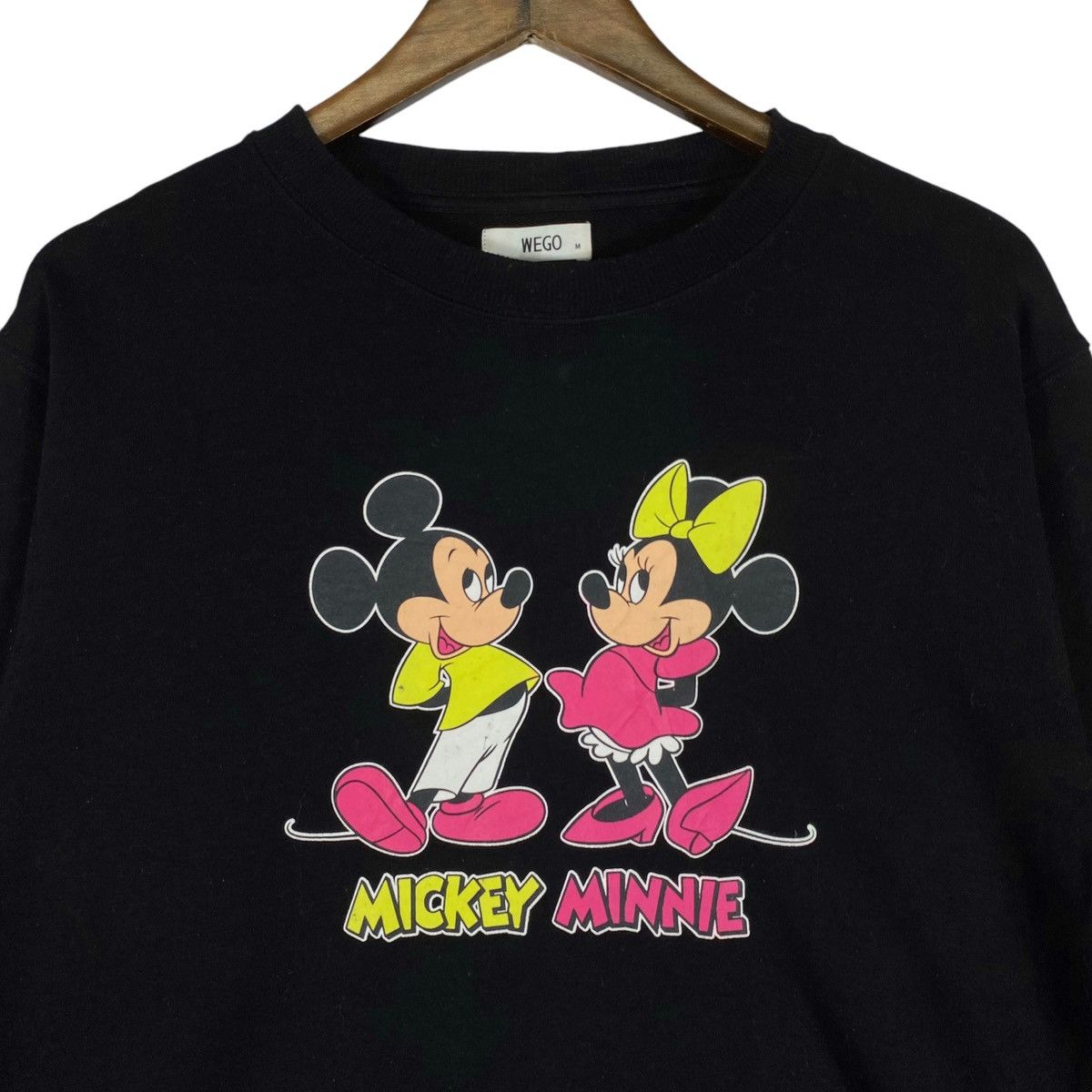 Mickey Mouse × Vintage Vintage Wego Mickey Mouse Sweatshirt Crewneck Black Pullover Size M / US 6-8 / IT 42-44 - 4 Thumbnail