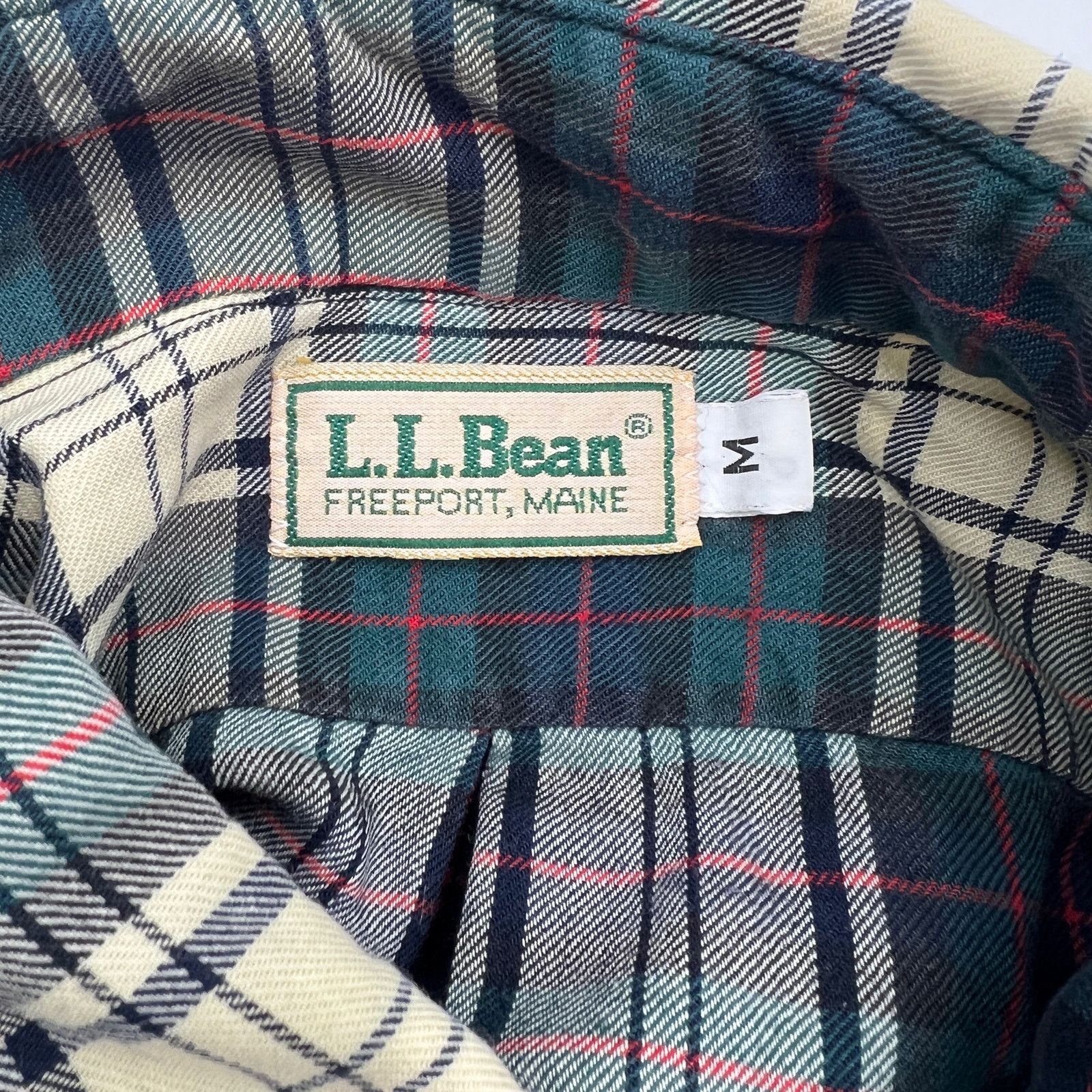 L.L. Bean Vintage LL Bean Plaid Button Down Shirt Mens White Green Size US M / EU 48-50 / 2 - 3 Thumbnail