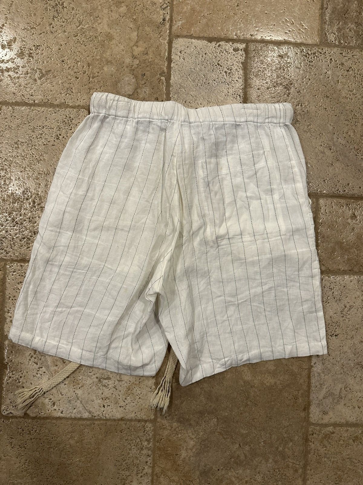 Loewe Loewe Paula Pin Stripe White Drawstring Shorts Size US 33 - 2 Thumbnail