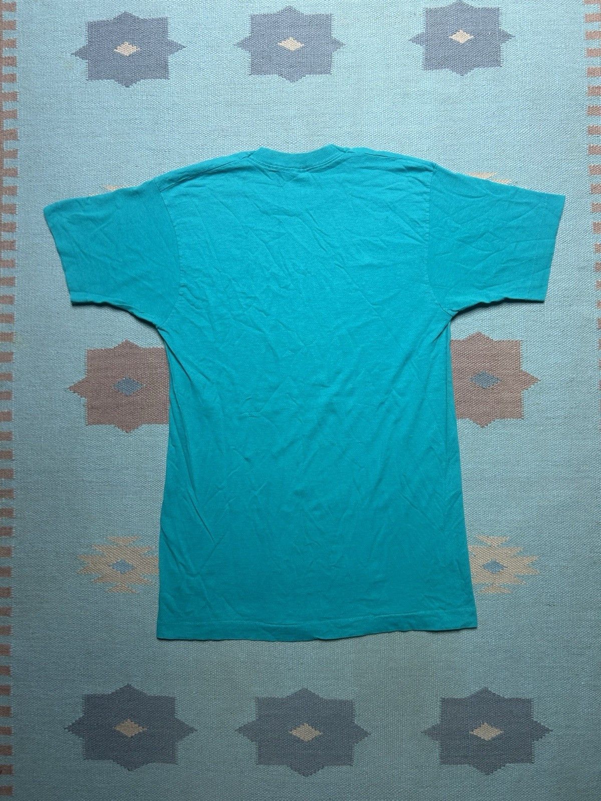 Vintage VTG 90s blank t shirt fruit of loom teal turquoise cotton L Size US L / EU 52-54 / 3 - 7 Thumbnail