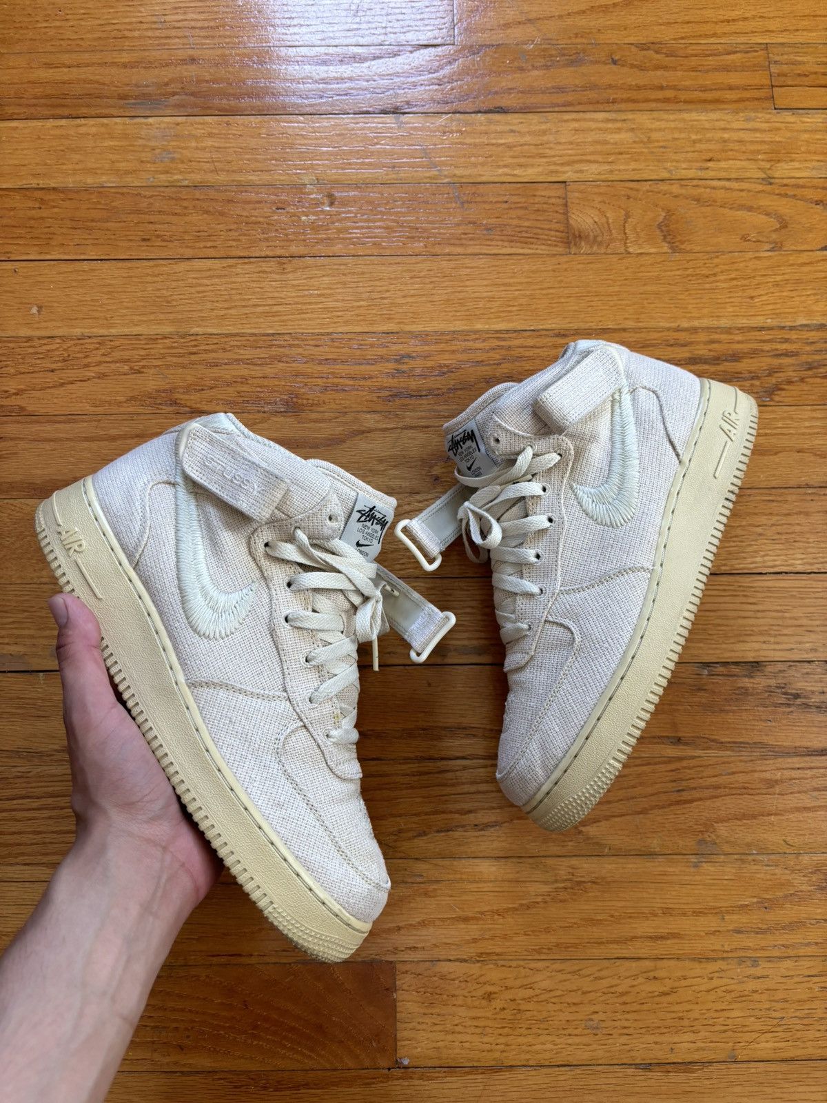 Nike × Stussy Nike Air Force 1 Mid Stussy Fossil Size 8.5 Size US 8.5 / EU 41-42 - 1 Thumbnail