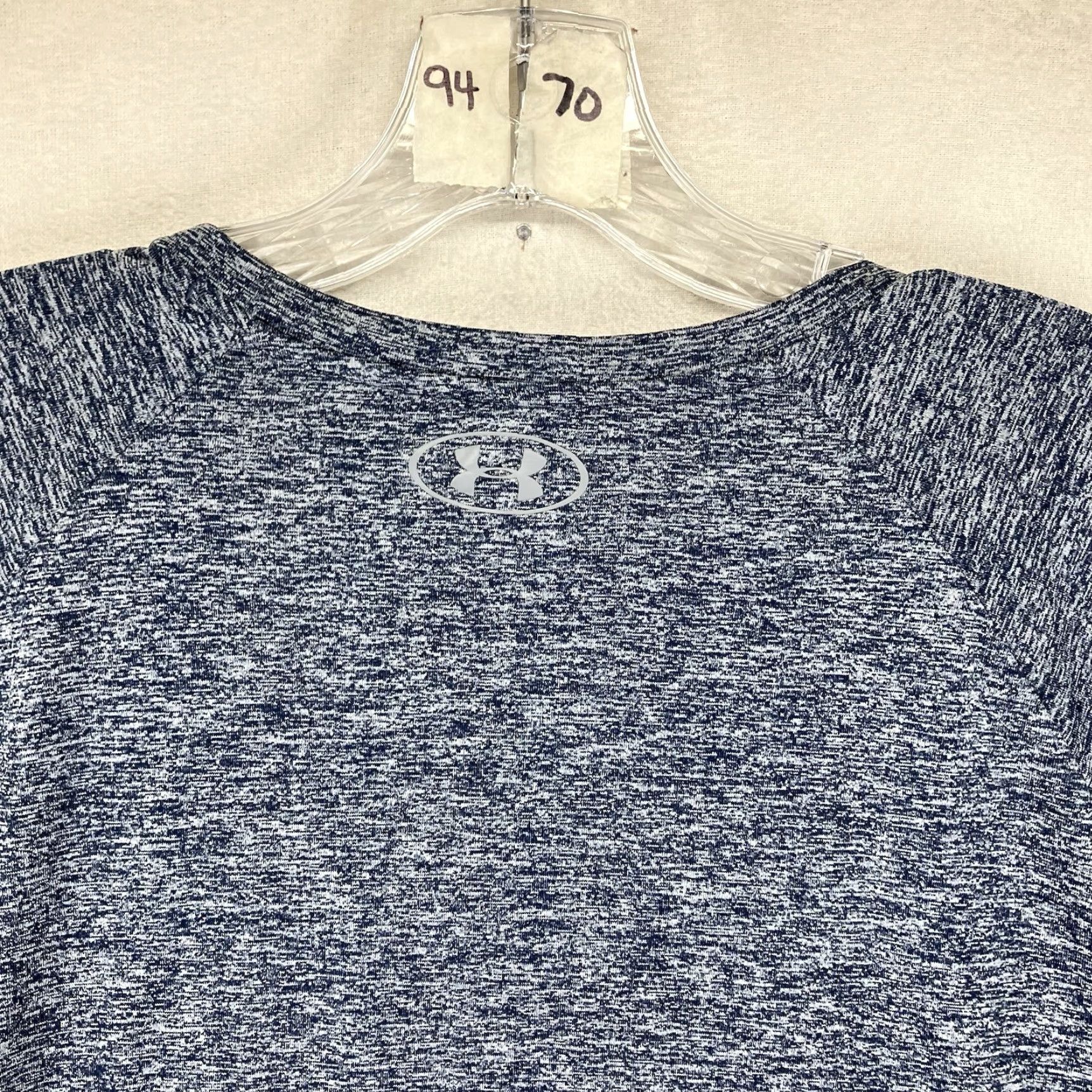 Under Armour Under Armour The Tech Tee Men's Heather Blue 2XL Short Sleeve Crew Neck Pullover Lightweight Polyester Logo Sweat-Wicking Gym & Training T-Shirt Mens Size US XXL / EU 58 / 5 - 6 Thumbnail