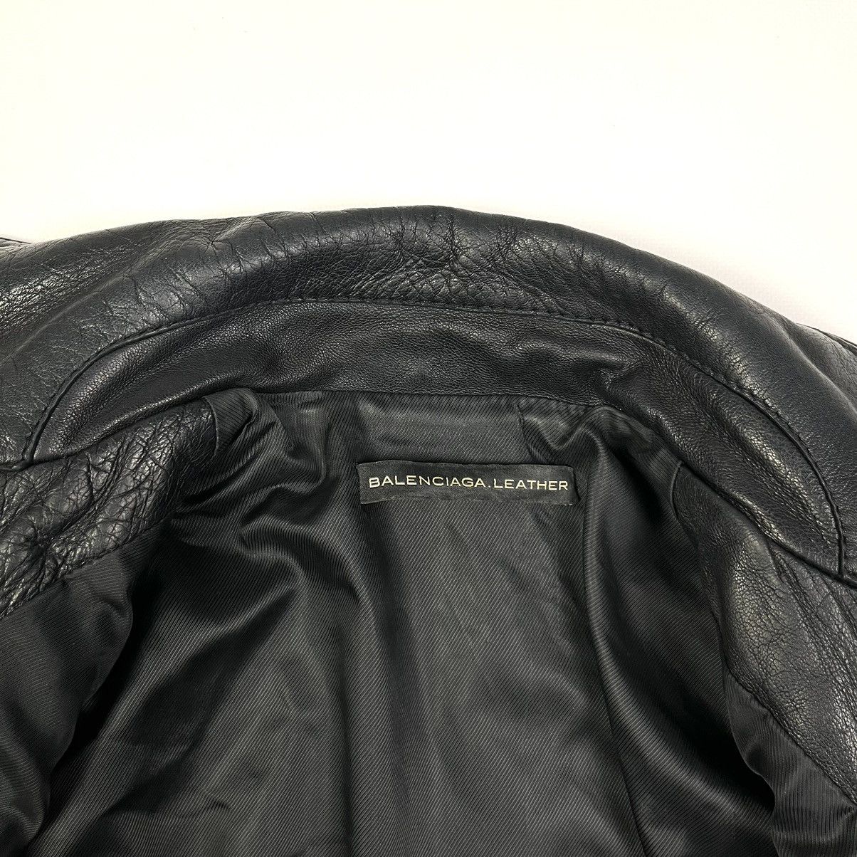 Balenciaga Balenciaga Vintage Leather Moto Jacket Luxury Black Size XS / US 0-2 / IT 36-38 - 8 Thumbnail