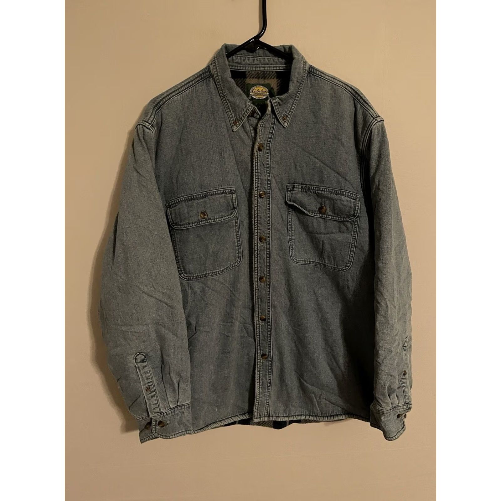 Vintage VINTAGE Cabela's Fleece Lined Denim L/S Button Up Shirt Jacket Mens Large Shirt Jacket Denim Blue L Size US L / EU 52-54 / 3 - 2 Thumbnail
