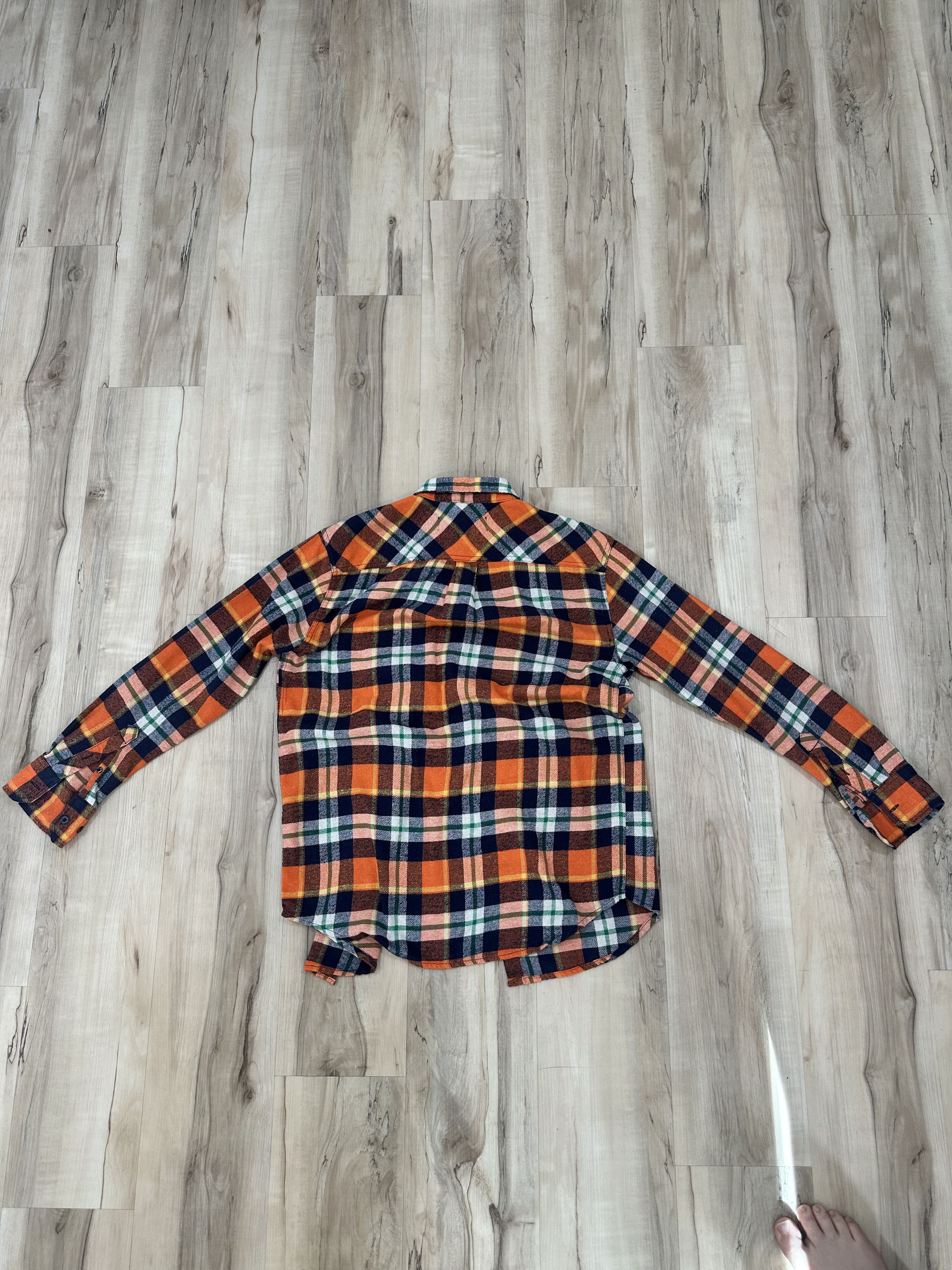 Vintage Tailor Vintage Orange Flannel Size L Classic Fall Essential Size US L / EU 52-54 / 3 - 3 Thumbnail