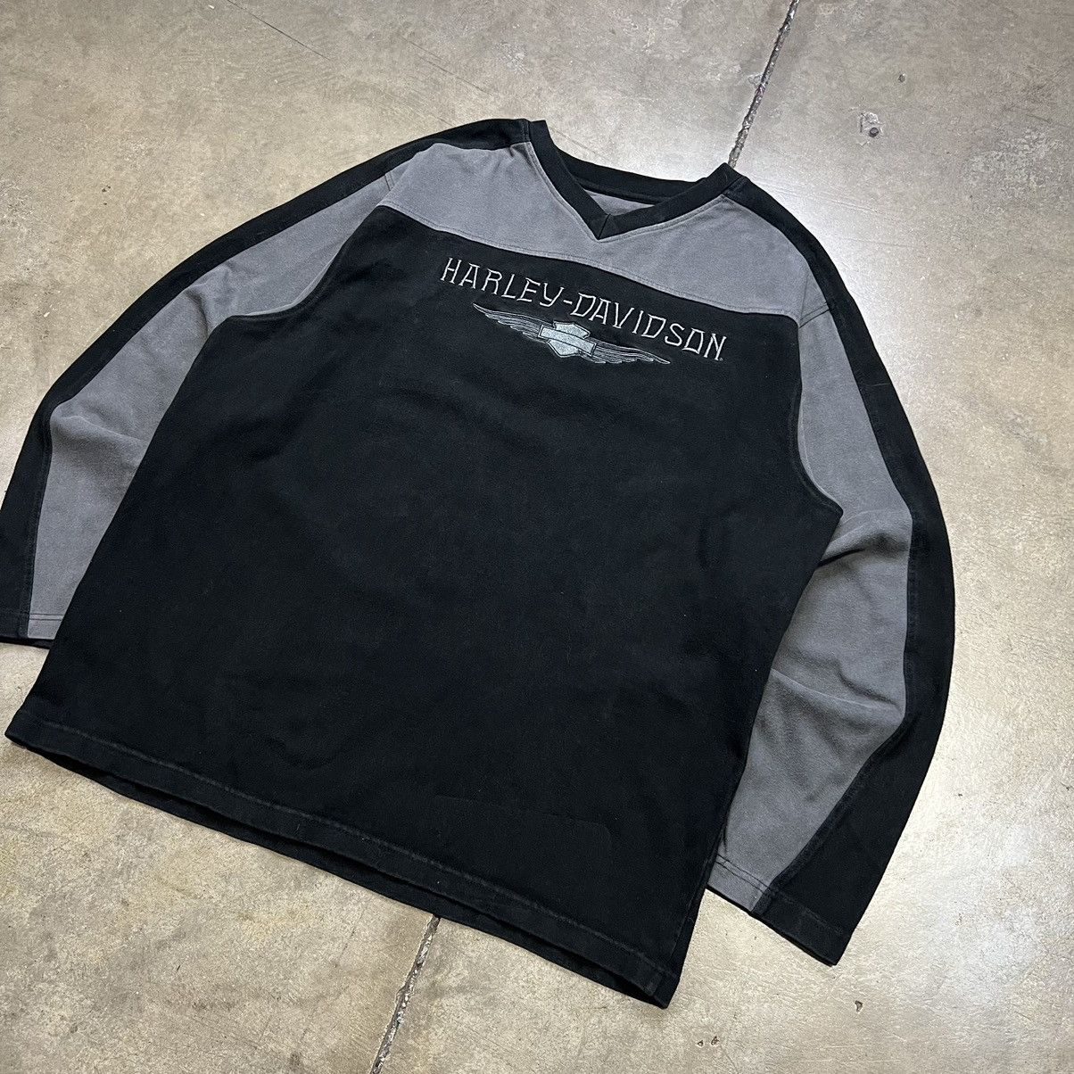 Harley Davidson × Vintage Vintage Y2K Harley Davidson Heavyweight Long Sleeve Shirt Size US XL / EU 56 / 4 - 3 Thumbnail