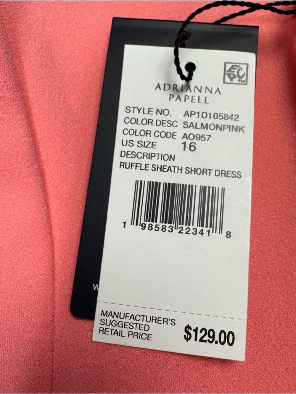 Adrianna Papell NWT New $129 Adrianna Papell Boat-Neck Ruffle-Waist Sheath Size XXL / US 16-18 / IT 52-54 - 7 Thumbnail