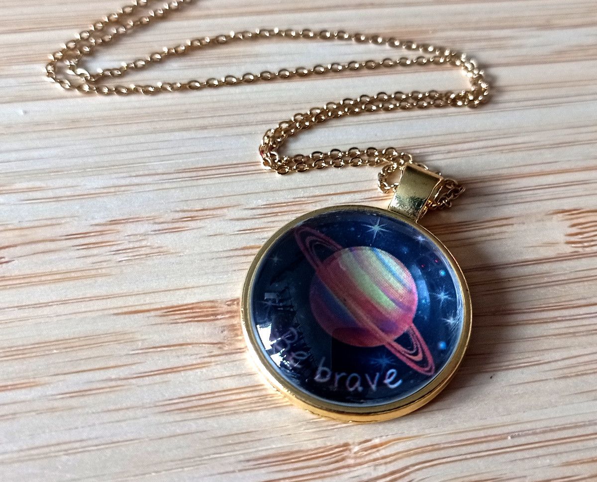 Hysteric Glamour × Japanese Brand × Vintage Punk Tiny Planet Saturn Stainless Steel Gold Necklace Unique Size ONE SIZE - 6 Thumbnail
