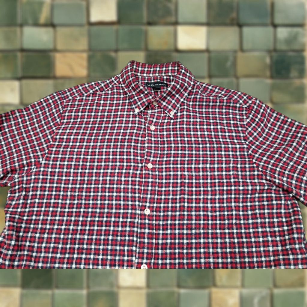 Vintage VINTAGE John Ashford JA Flannel Shirt Mens Large Red Blue Plaid 100% Cotton Long Sleeve Button-Up Casual Men Shirt Size US L / EU 52-54 / 3 - 1 Thumbnail
