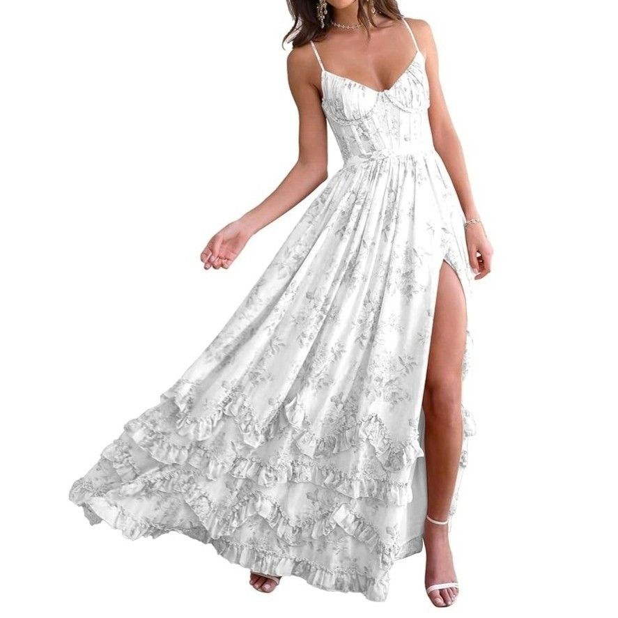 Other Floral Chiffon Long Bridesmaid or Prom Formal Dress US 2 NWT Size XS / US 0-2 / IT 36-38 - 1 Thumbnail