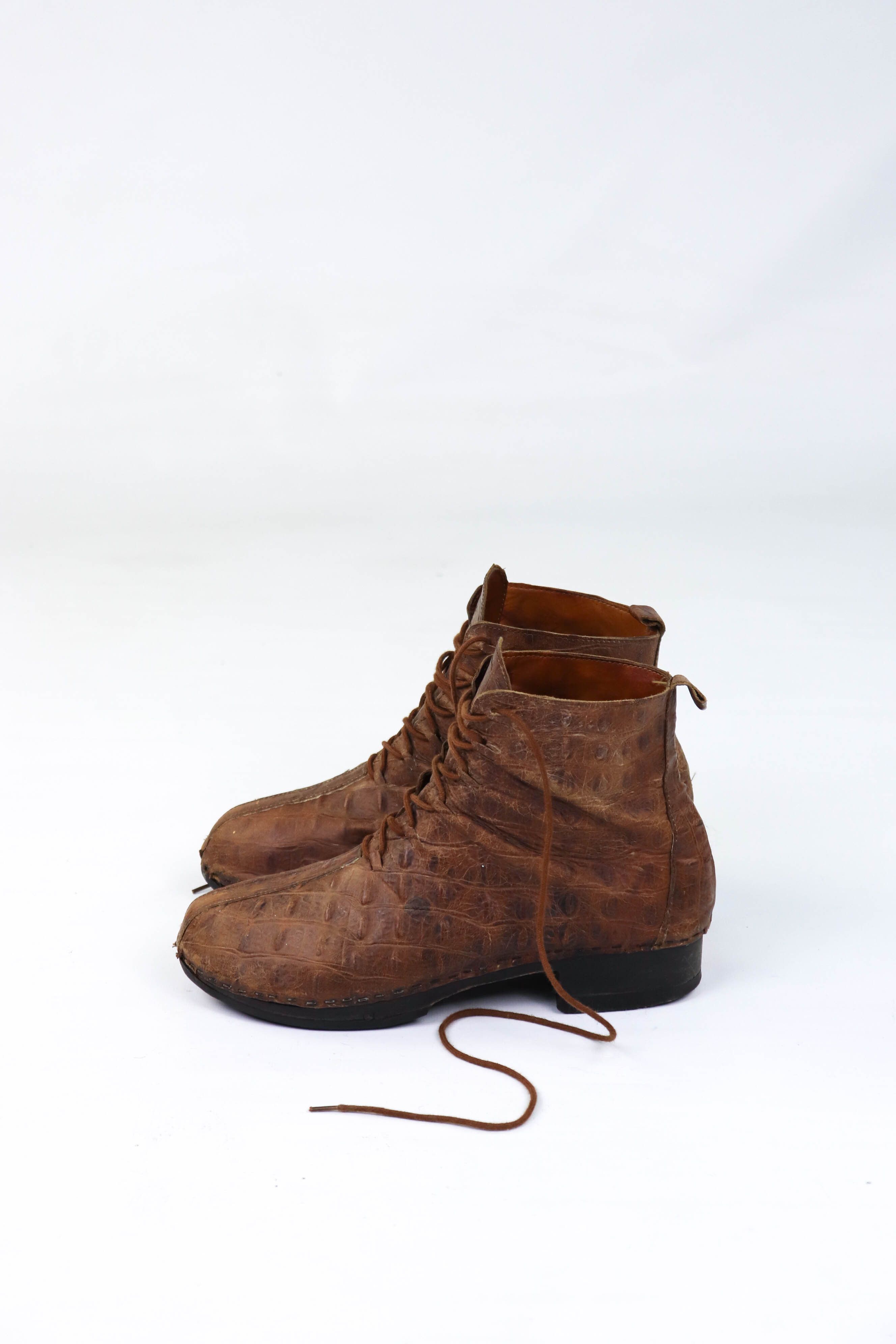 Vintage Jan Jansen Vintage Distressed Crocodile Leather Boots Size US 8 / EU 41 - 3 Thumbnail