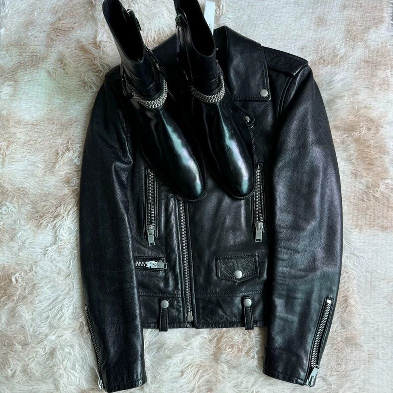 Saint Laurent Paris Saint Laurent L01 Leather Motorcycle Jacket Size US M / EU 48-50 / 2 - 1 Thumbnail