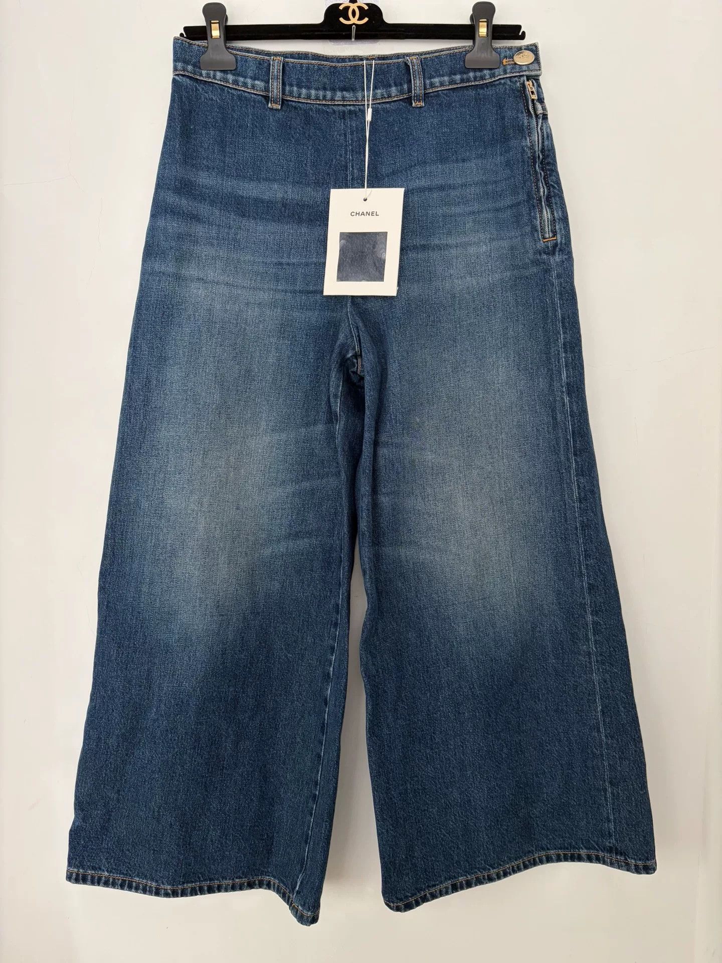 Chanel Chanel Side Zip Wide-Leg Denim Jeans Size US 38 / EU 54 - 1 Thumbnail