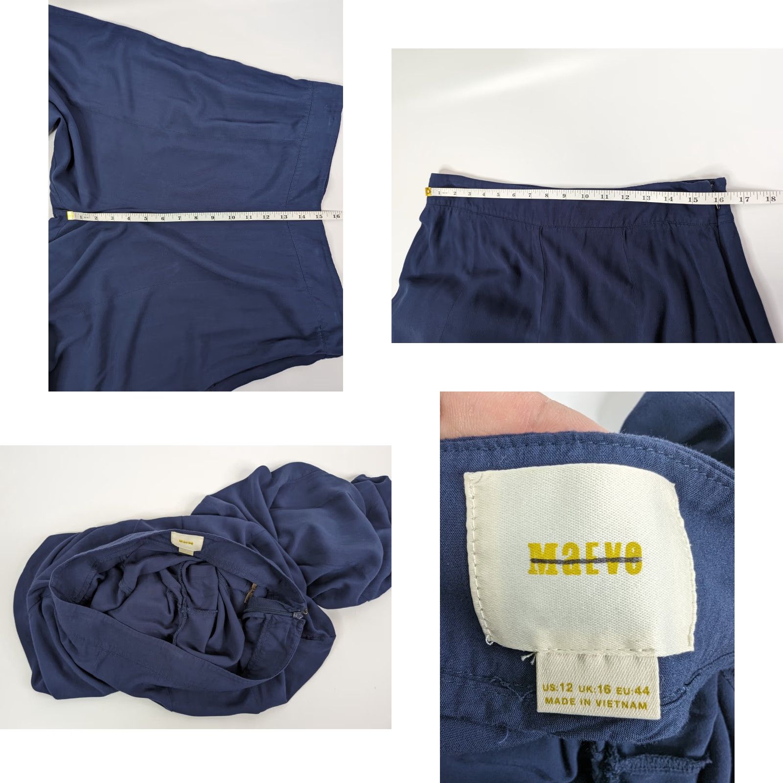 Vintage VINTAGE Maeve Anthropologie Canna Culotte Navy Blue High Rise Wide-Leg Pants Womens 12 Size 34" / US 12 / IT 48 - 8 Thumbnail