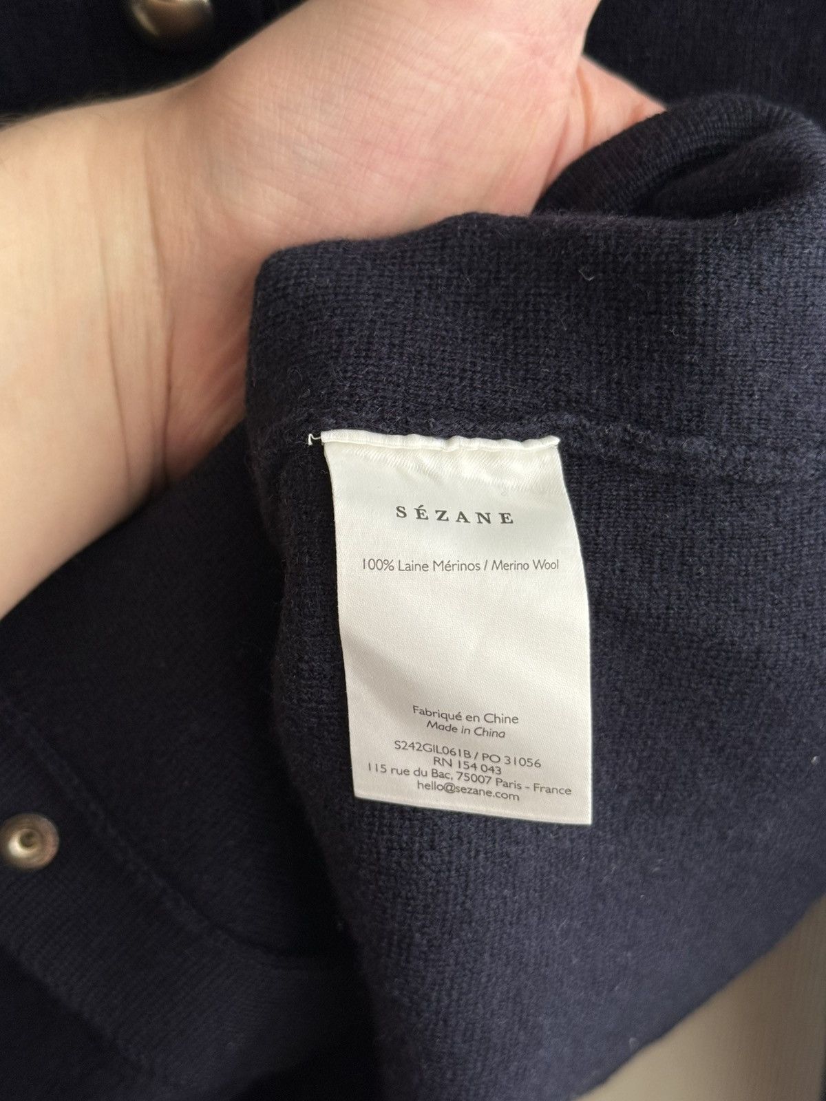 Sezane Sezane Madeline Merino Wool Button Up Cardigan Black Size S Size S / US 4 / IT 40 - 5 Thumbnail